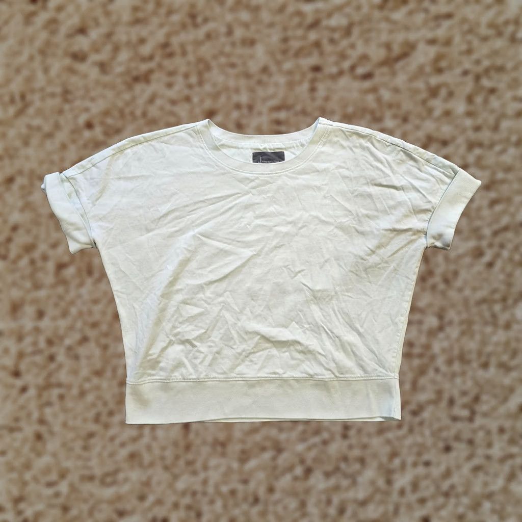 Anthropologie Anthropologie Top Womens S Green Short Sleeve Cropped Capsule Boxy Casual Shirt Size S / US 4 / IT 40 - 1 Thumbnail