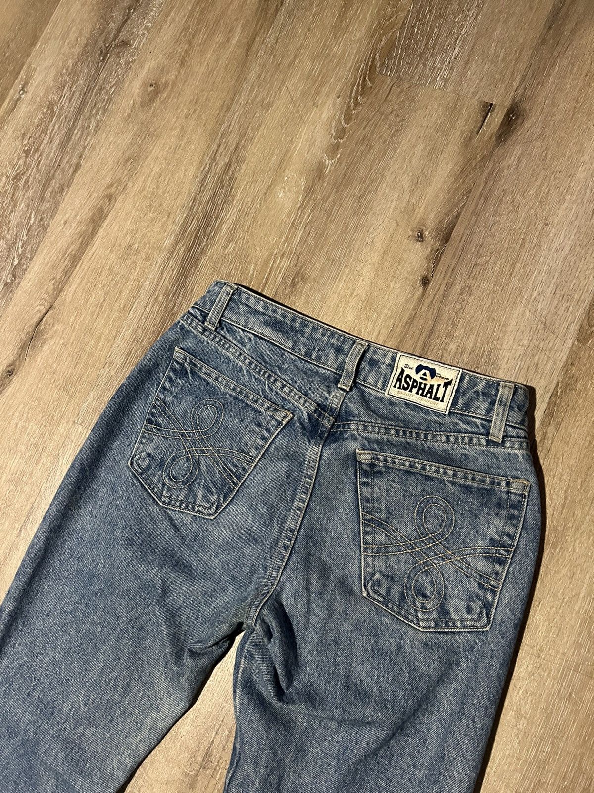 Vintage Vintage Blue Asphalt Bell Bottom Flare Jeans Size US 28 / EU 44 - 7 Thumbnail