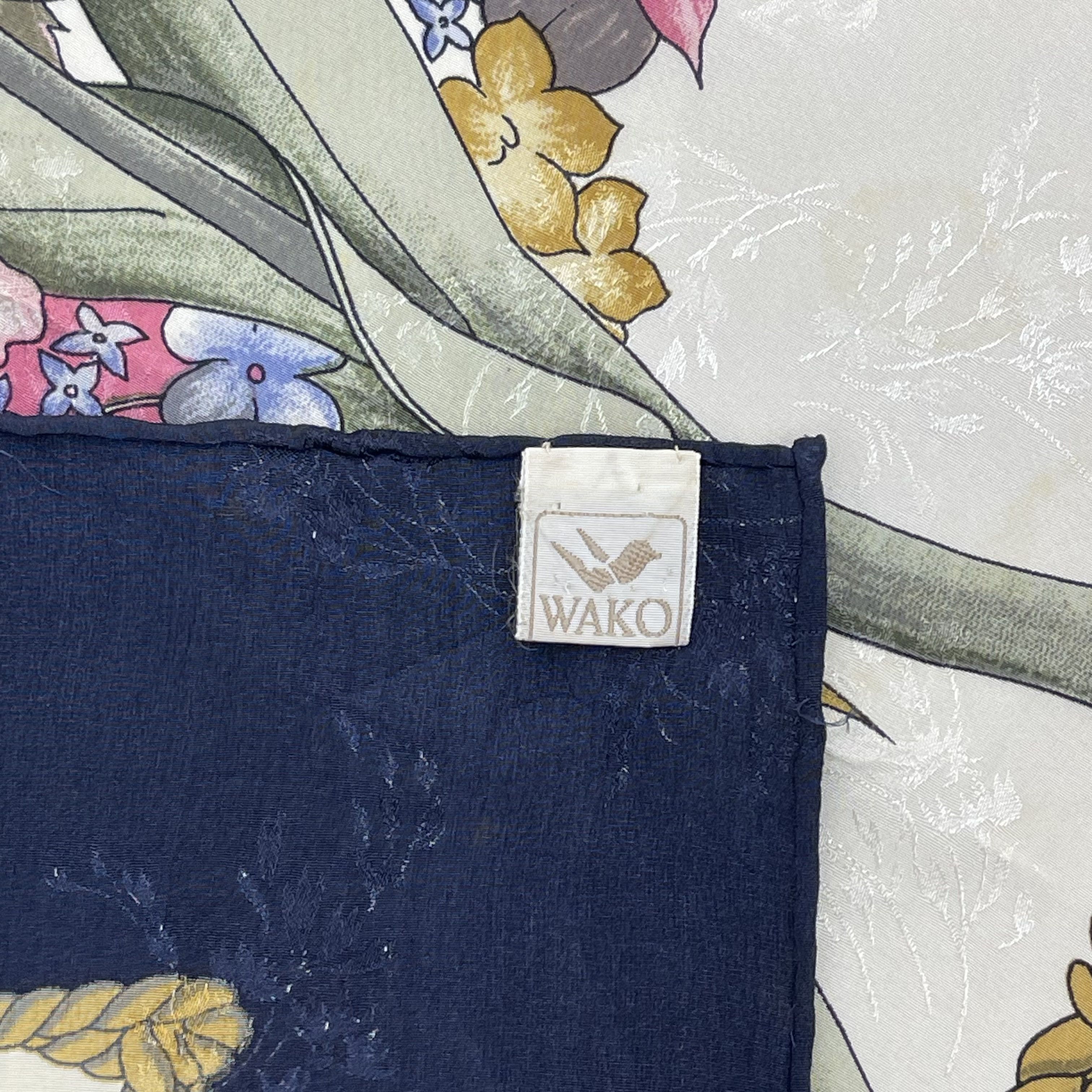 Other Vintage Moon Bat Silk Scarf: Floral Babushka Scarf - S7049 Size ONE SIZE - 5 Thumbnail