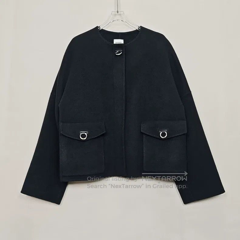 Hermes Hermes Cashmere Solid Color Crew Neck Short Black Jacket f Size XS / US 0-2 / IT 36-38 - 1 Thumbnail