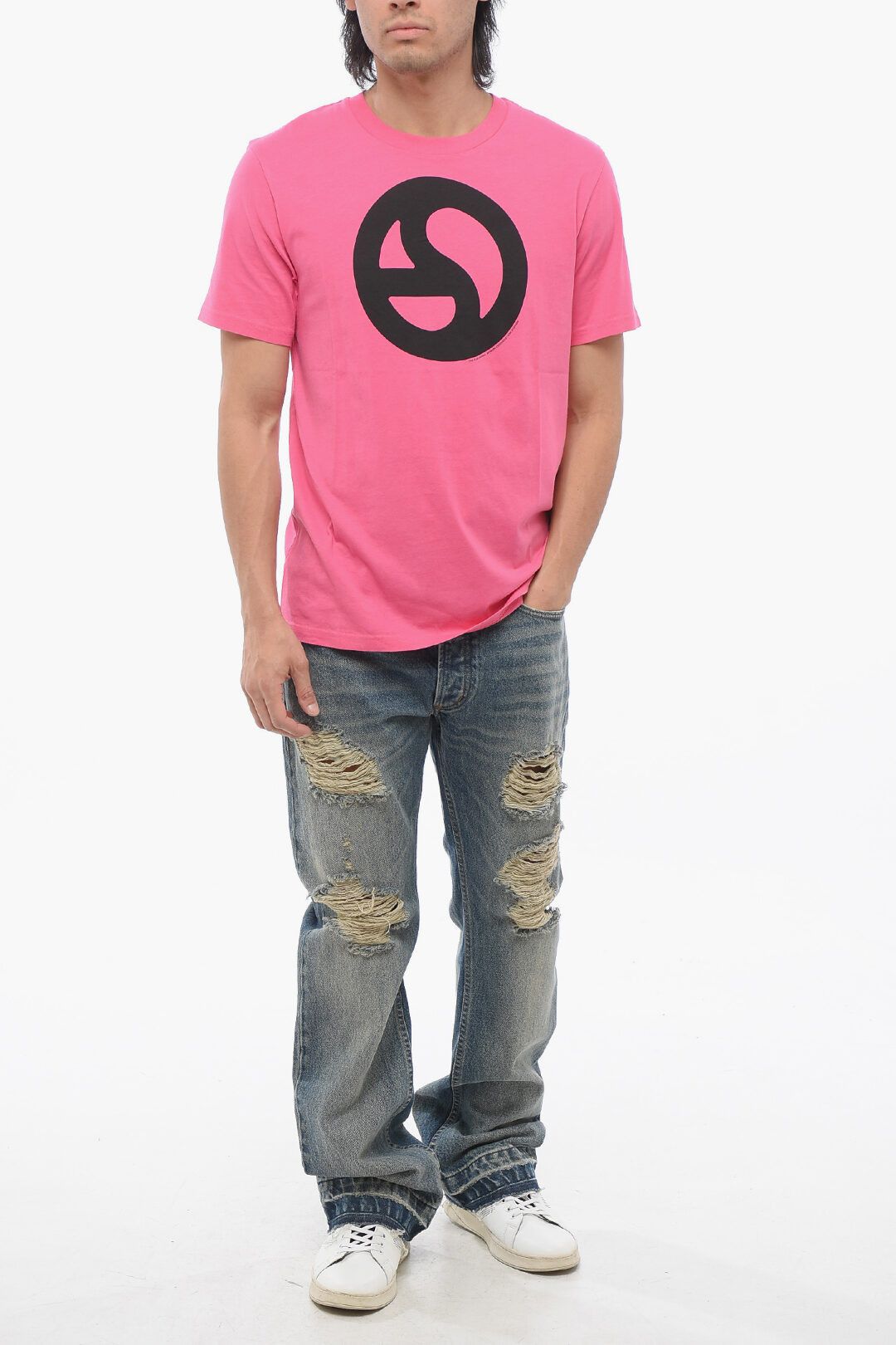 Acne Studios og1mm0325 Cotton Crewneck T-Shirt in Pink Size US S / EU 44-46 / 1 - 4 Thumbnail