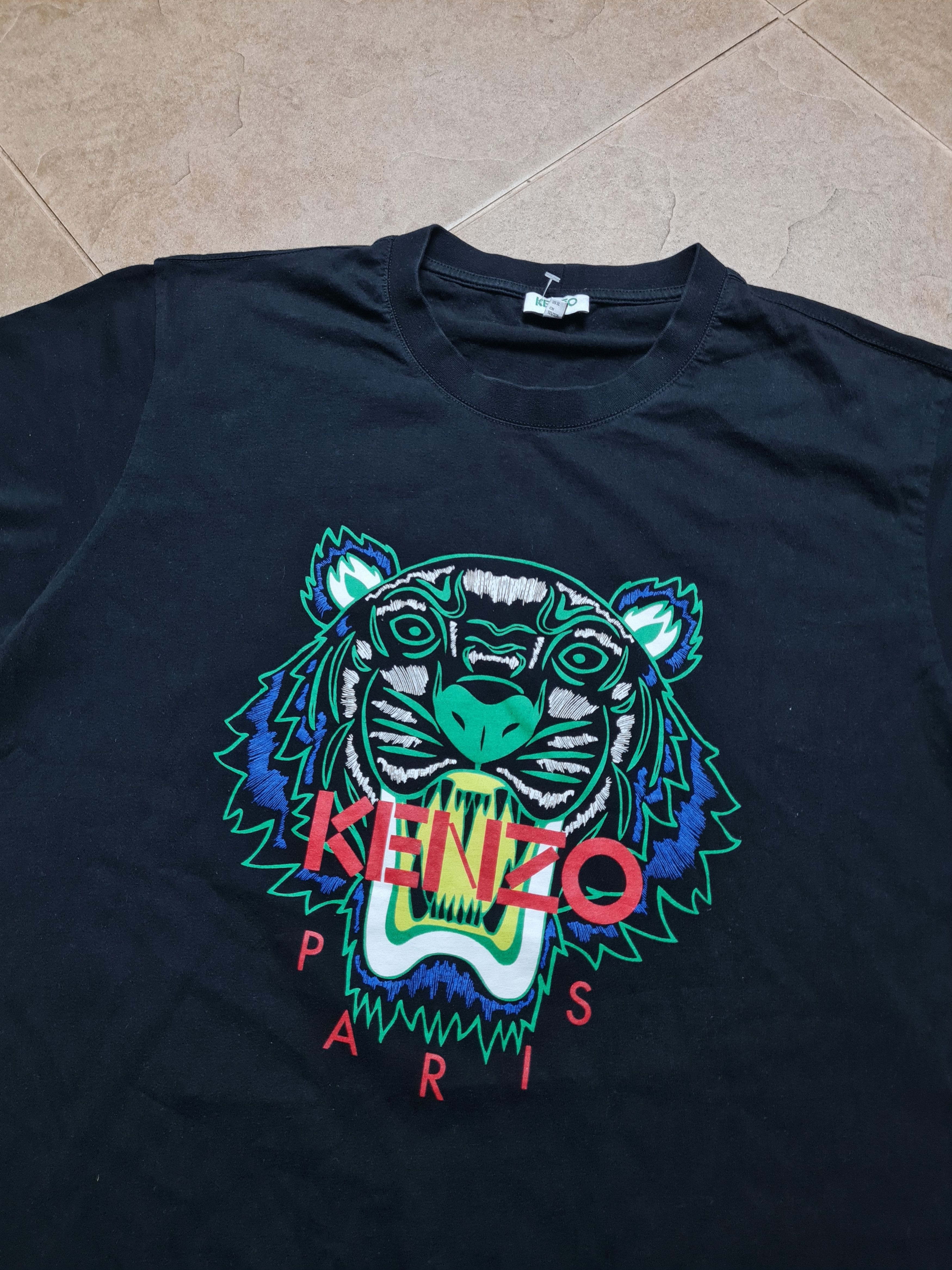 Kenzo T-Shrts Kenzo Shirts Black Big Logo Lion Japan Size XL Size US XL / EU 56 / 4 - 13 Thumbnail