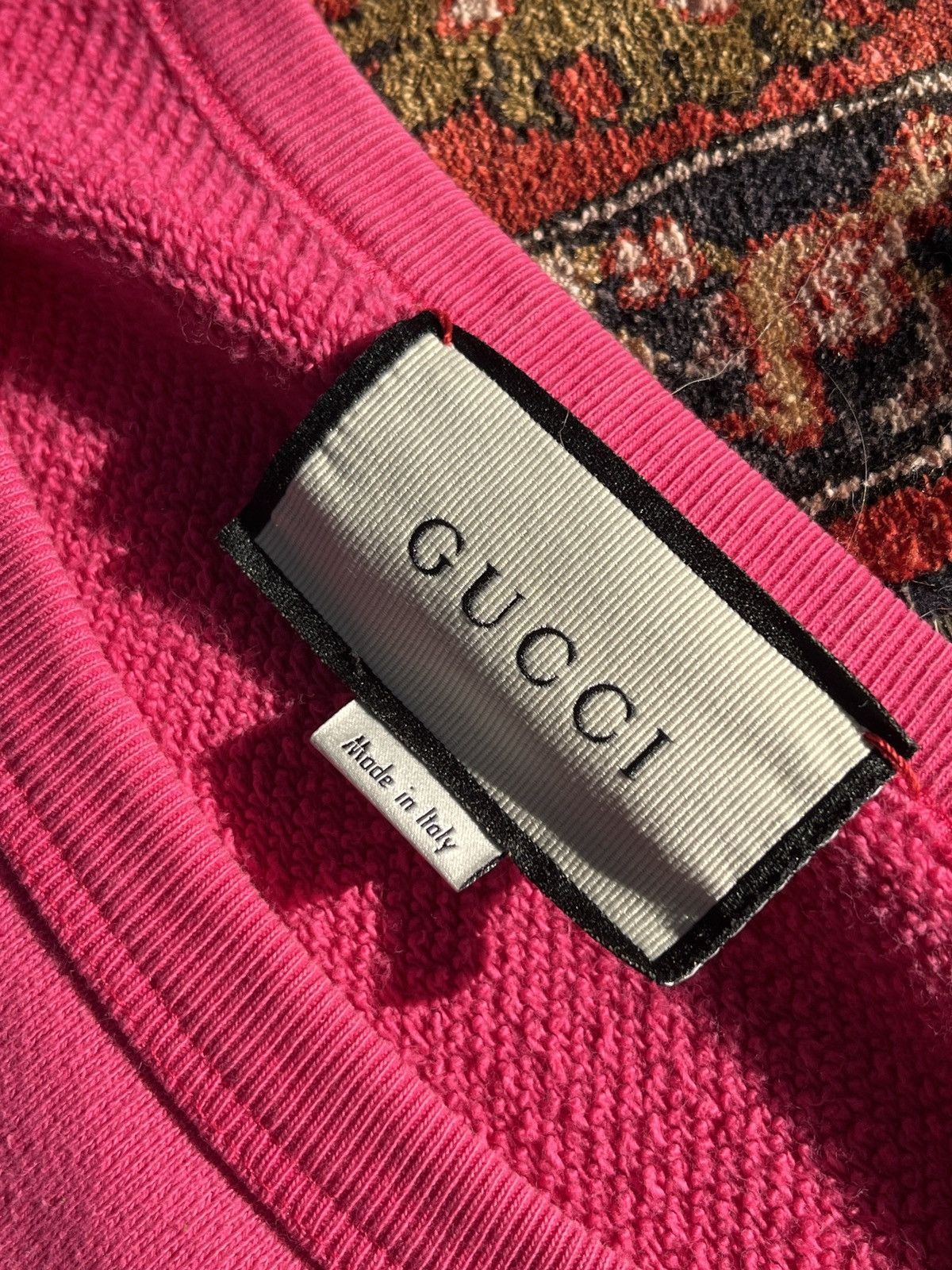 Gucci Gucci “guccy” logo Winged Jockey pink crewneck/sweater Size US XL / EU 56 / 4 - 4 Thumbnail
