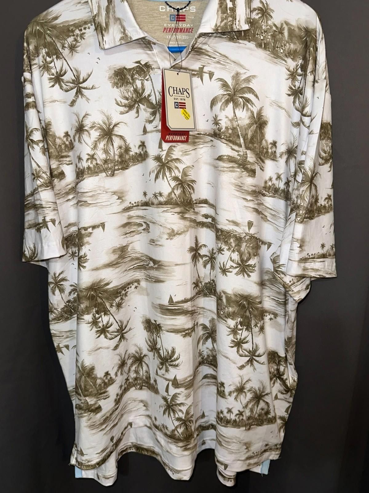 Chaps CHAPS Resortwear Polo | Size XXL | Palm Tree Scene Size US XXL / EU 58 / 5 - 4 Thumbnail