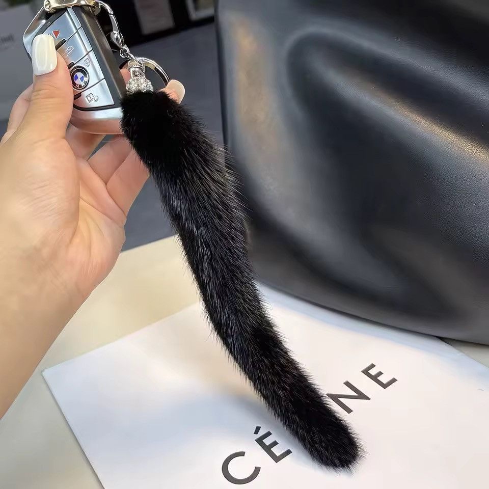 Jewelry Real Fur Mink Tail Keychain Size ONE SIZE - 2 Thumbnail