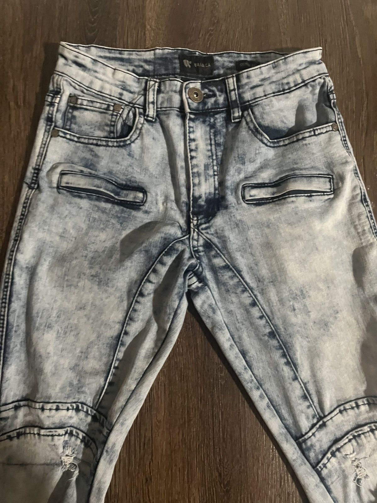Waimea Blue Distressed Skinny Jeans With Holes size 28 in men Size US 28 / EU 44 - 2 Thumbnail