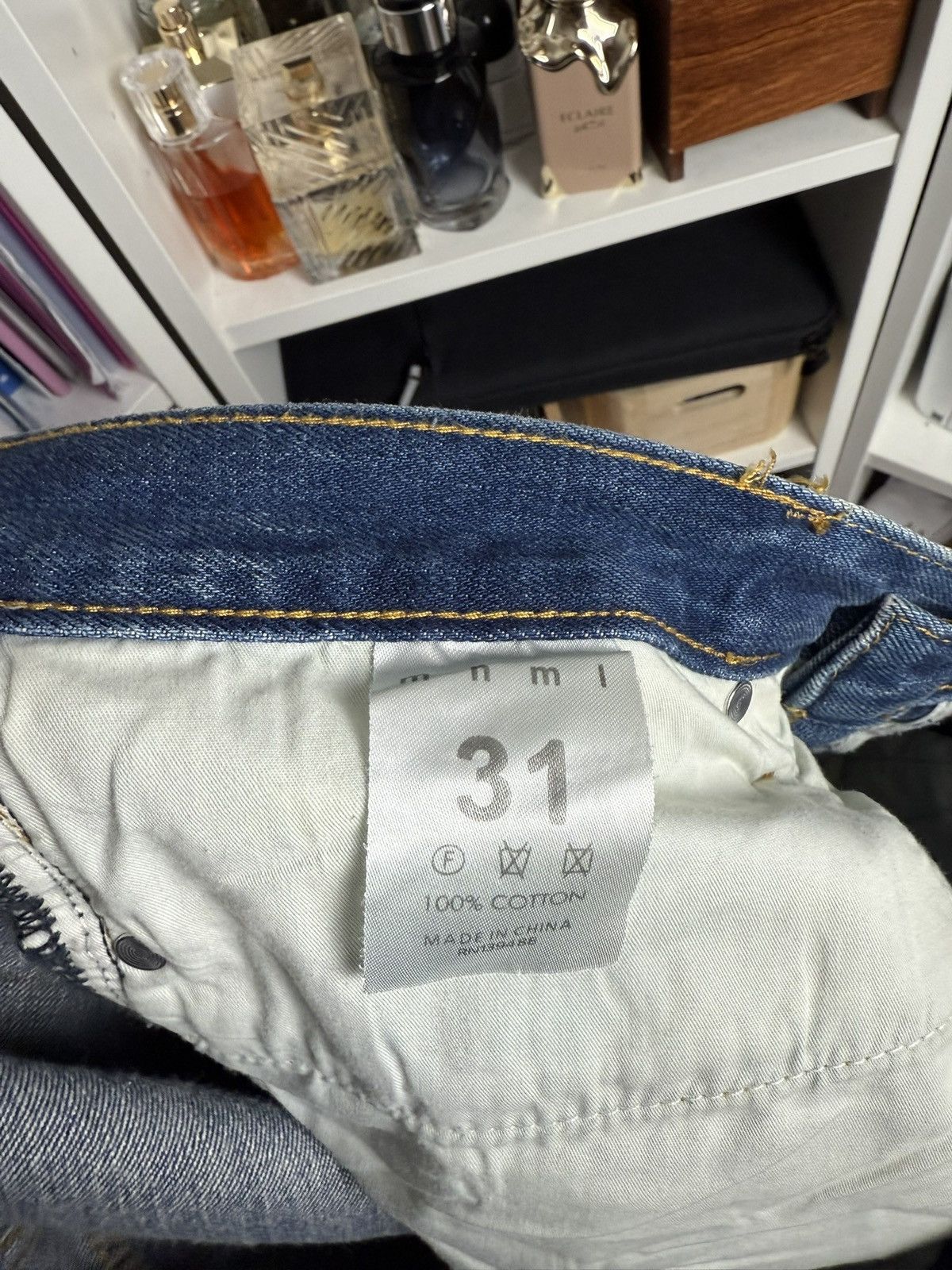 Designer × MNML Mnml splash distressed denim 31 drill designer streetwear Size US 31 - 9 Thumbnail