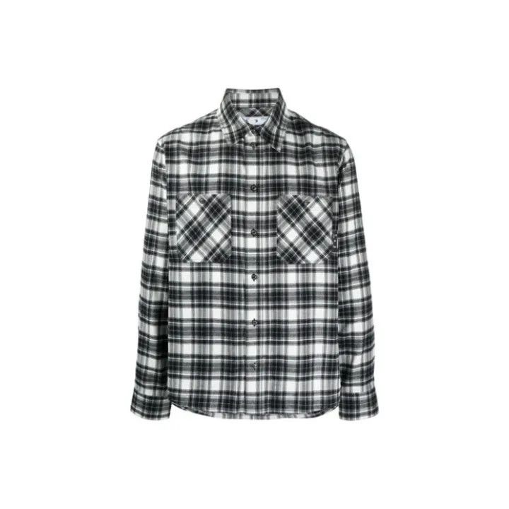 Off-White OFF-WHITE Black Plaid Long Sleeve Shirt 0079 Size US XL / EU 56 / 4 - 1 Thumbnail