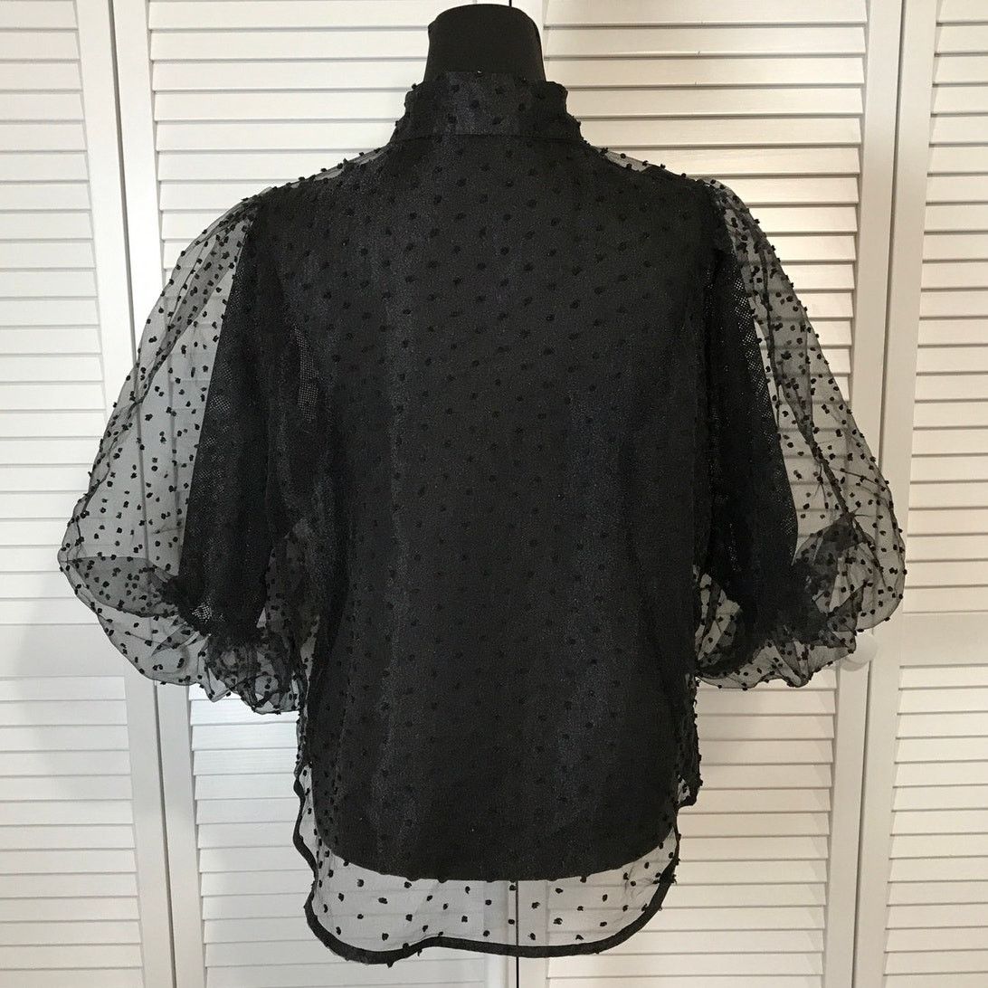 Other Love by Chesley Gothic Swiss Dot Balloon ¾ Sleeves Blouse L Size L / US 10 / IT 46 - 3 Thumbnail