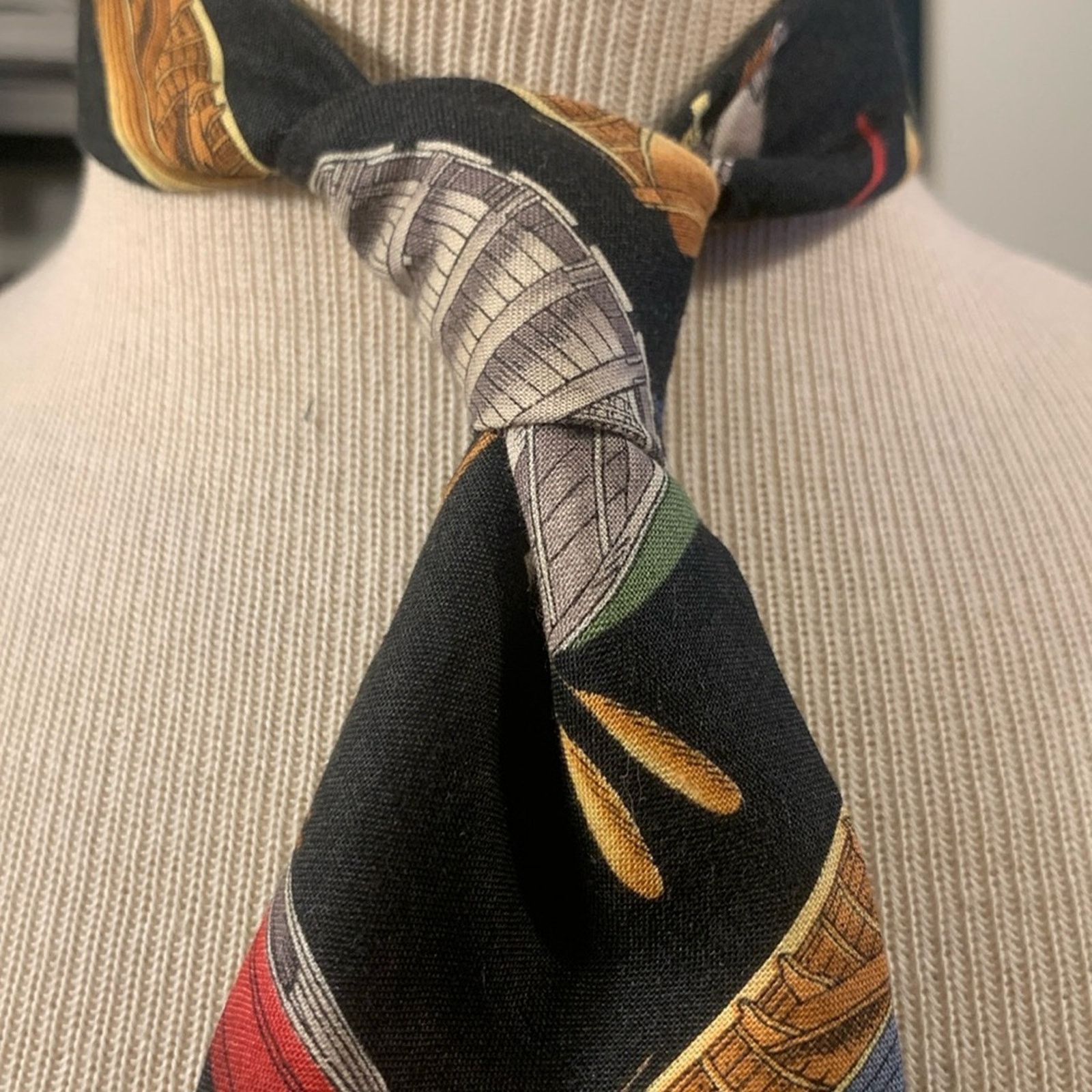Vintage Canoes rowboats oars outdoor camping cotton necktie Size ONE SIZE - 2 Thumbnail