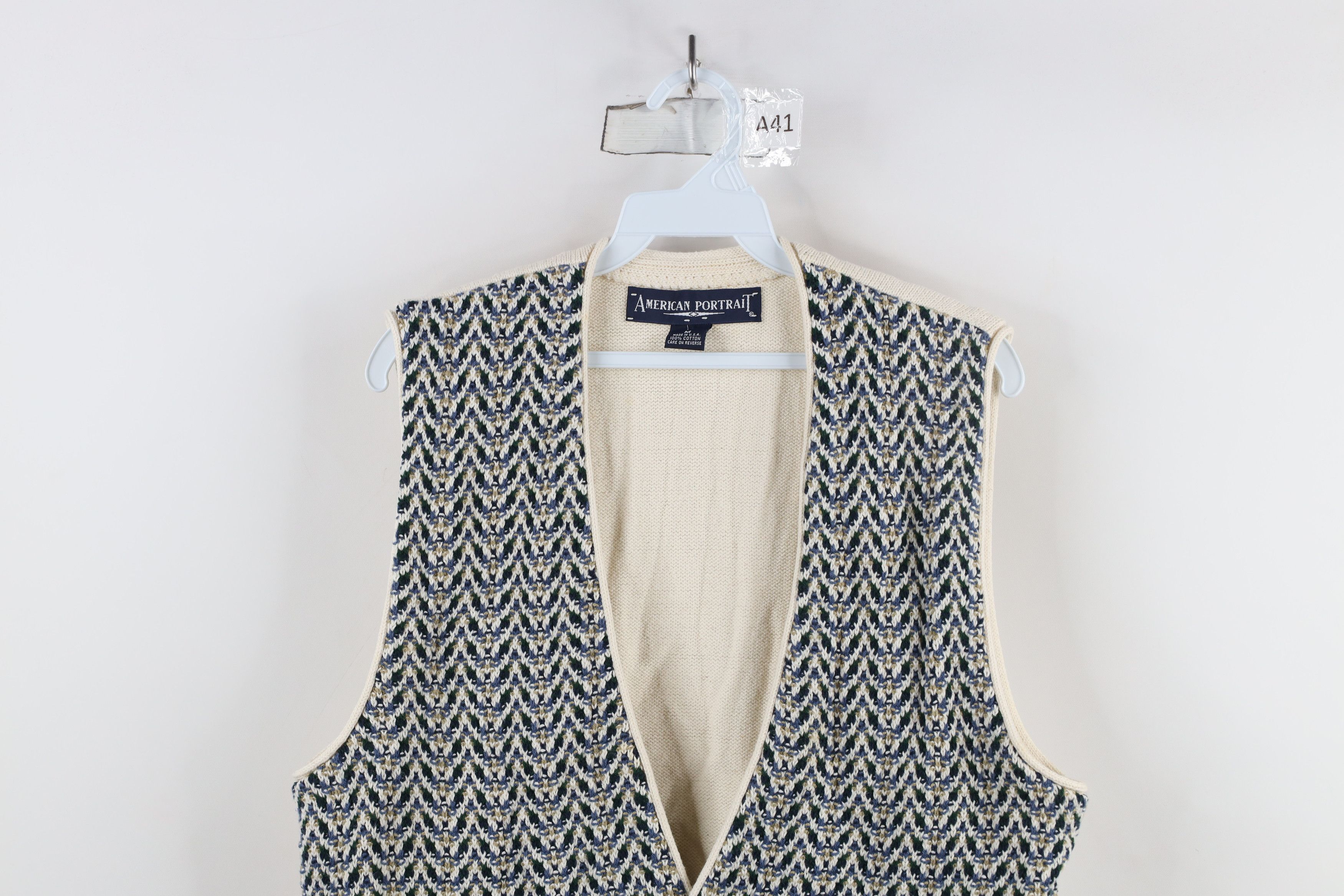 Vintage Vintage 90s Streetwear Herringbone Cardigan Sweater Vest USA Size US M / EU 48-50 / 2 - 2 Thumbnail