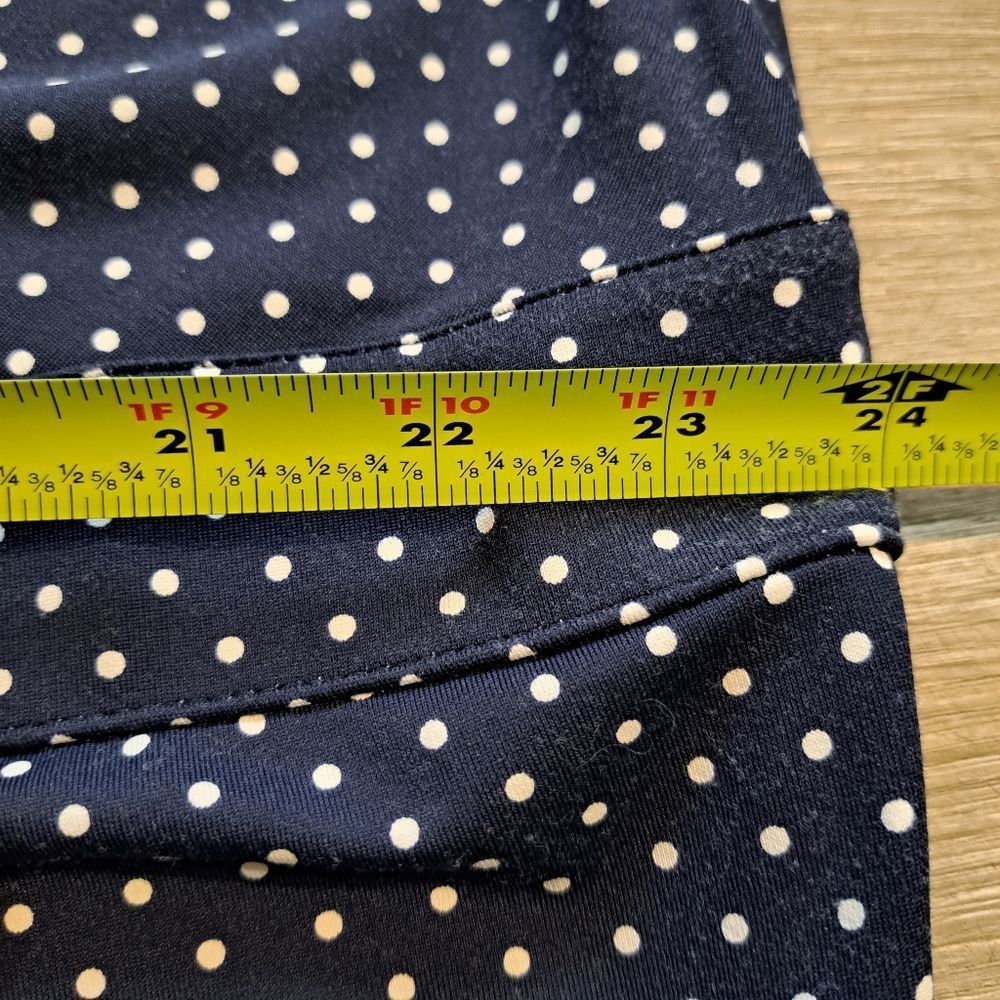 Other Talbots Polka Dot Print Faux Wrap Stretch Fabric Navy/White Size 3XL / US 20-22 - 10 Thumbnail