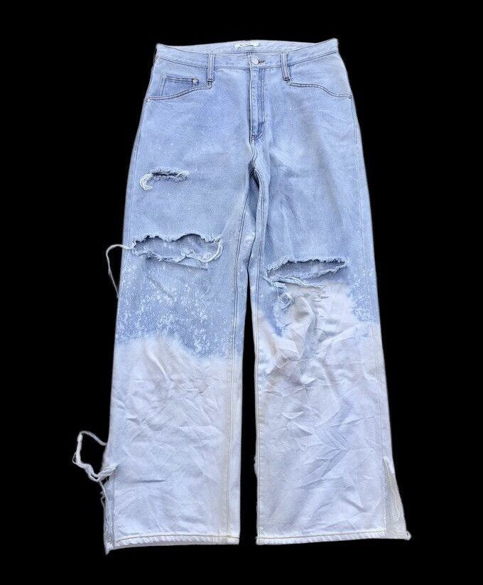 Designer BAGGY⚡️⚡️WEGO JAPAN BLEACHED DISTRESSED JEANS Size US 31 - 1 Thumbnail