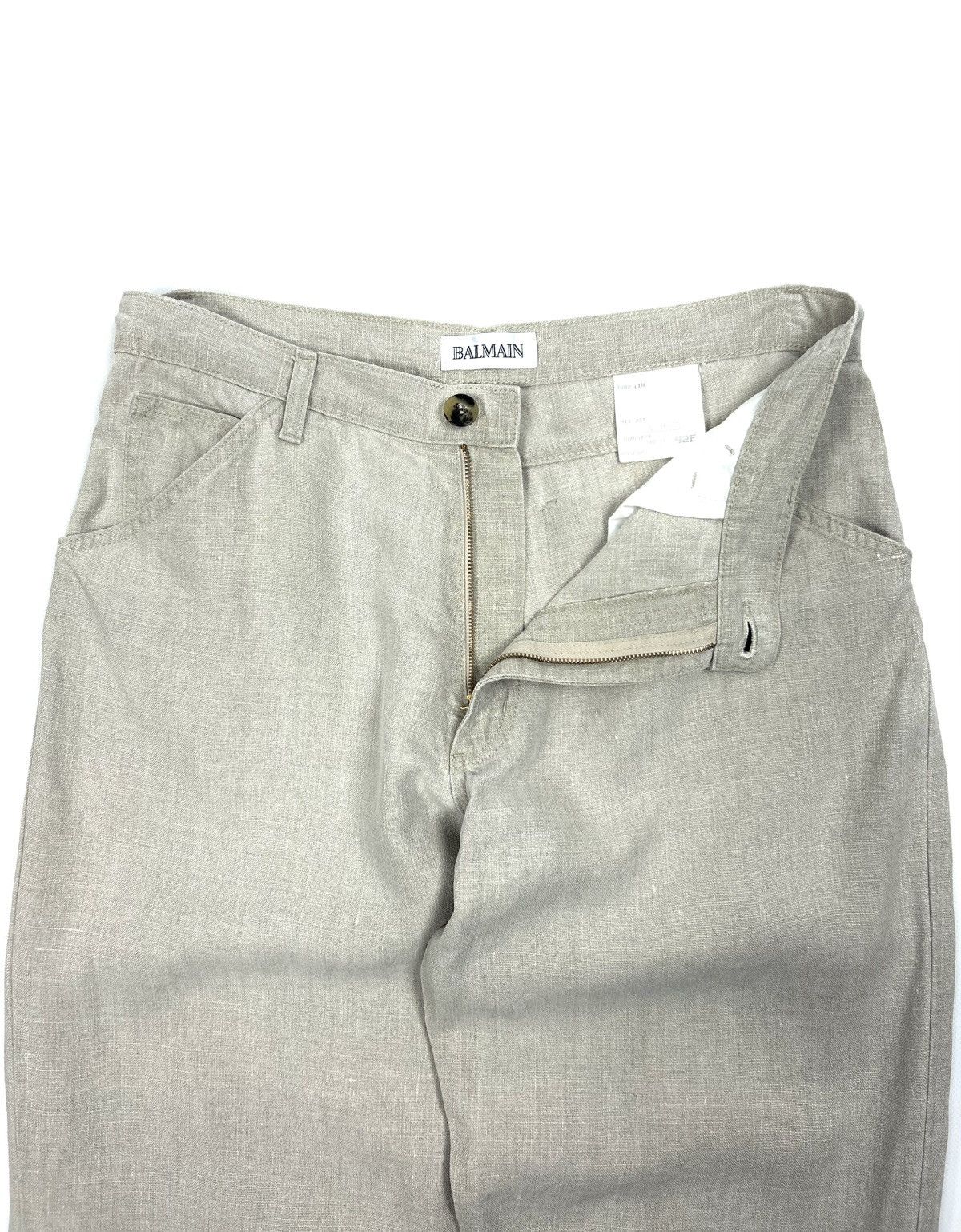 Balmain rare Balmain Vintage Heavy Linen Tailored Pants Beige 42 M Size US 32 / EU 48 - 7 Thumbnail