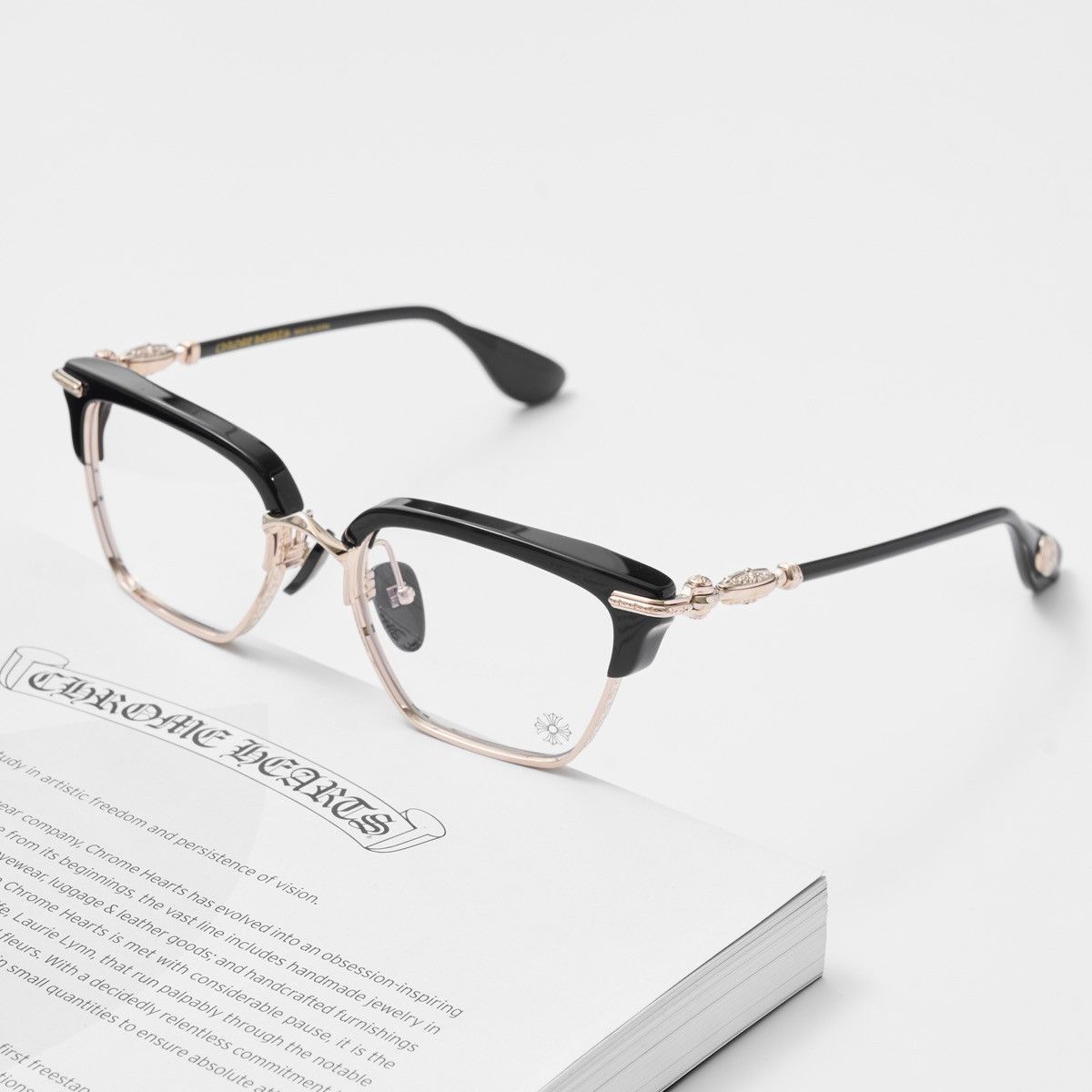 Chrome Hearts CHROME HEARTS NIPPLOPOLIS BLACK GOLD PLATED GLASSES Size ONE SIZE - 2 Thumbnail