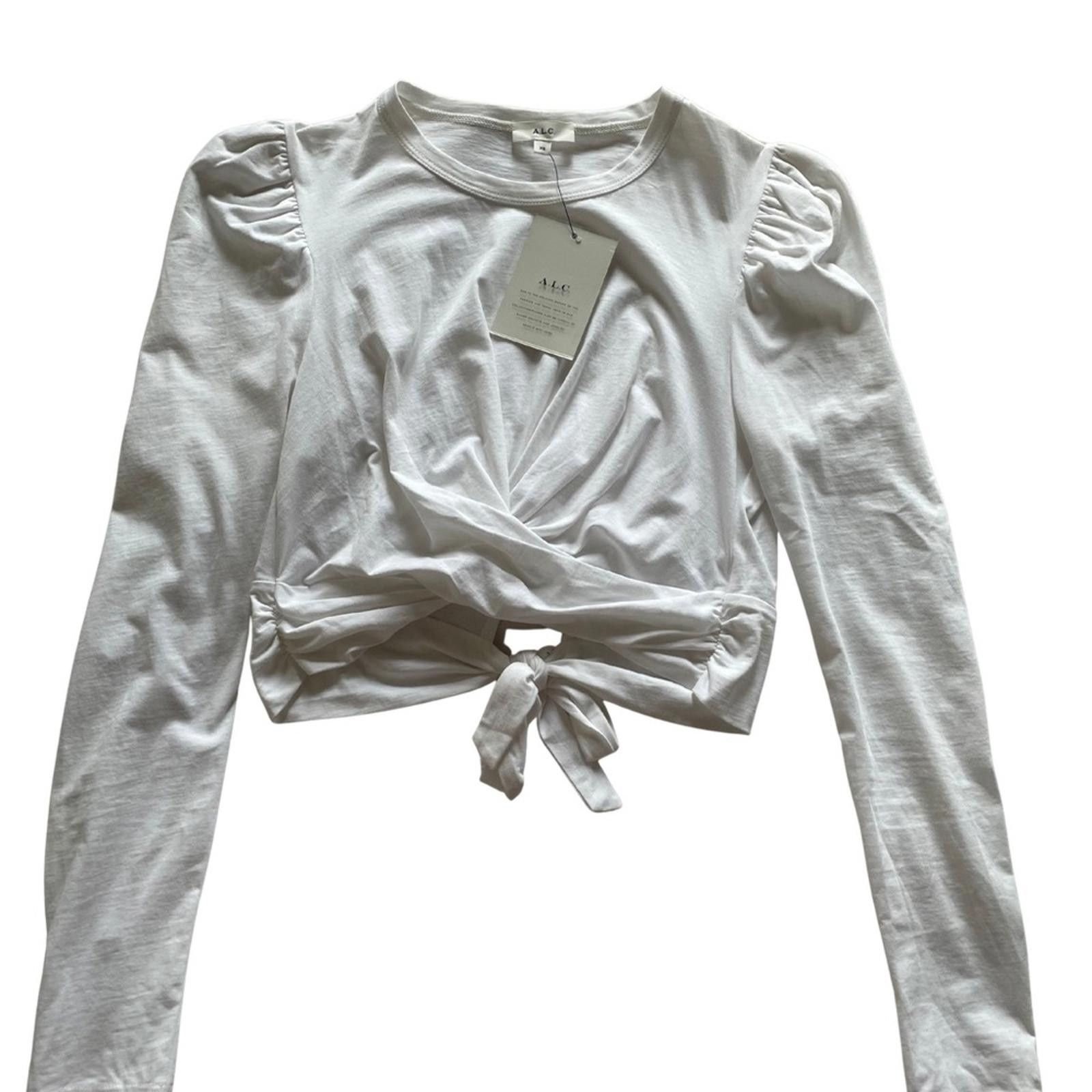 A.L.C. A.L.C. Mandy Long Sleeve Tie Front Crop Top White XS NWT Size XS / US 0-2 / IT 36-38 - 2 Thumbnail
