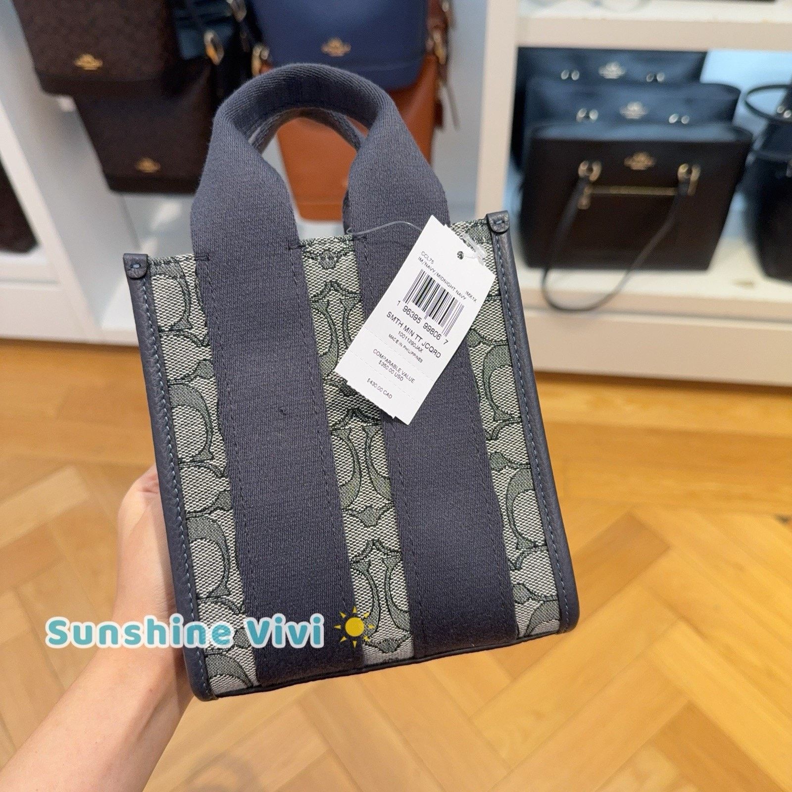Coach NWT Coach Smith Mini Tote Bag CCL75 Gold/Navy/Midnight Navy Size ONE SIZE - 2 Thumbnail