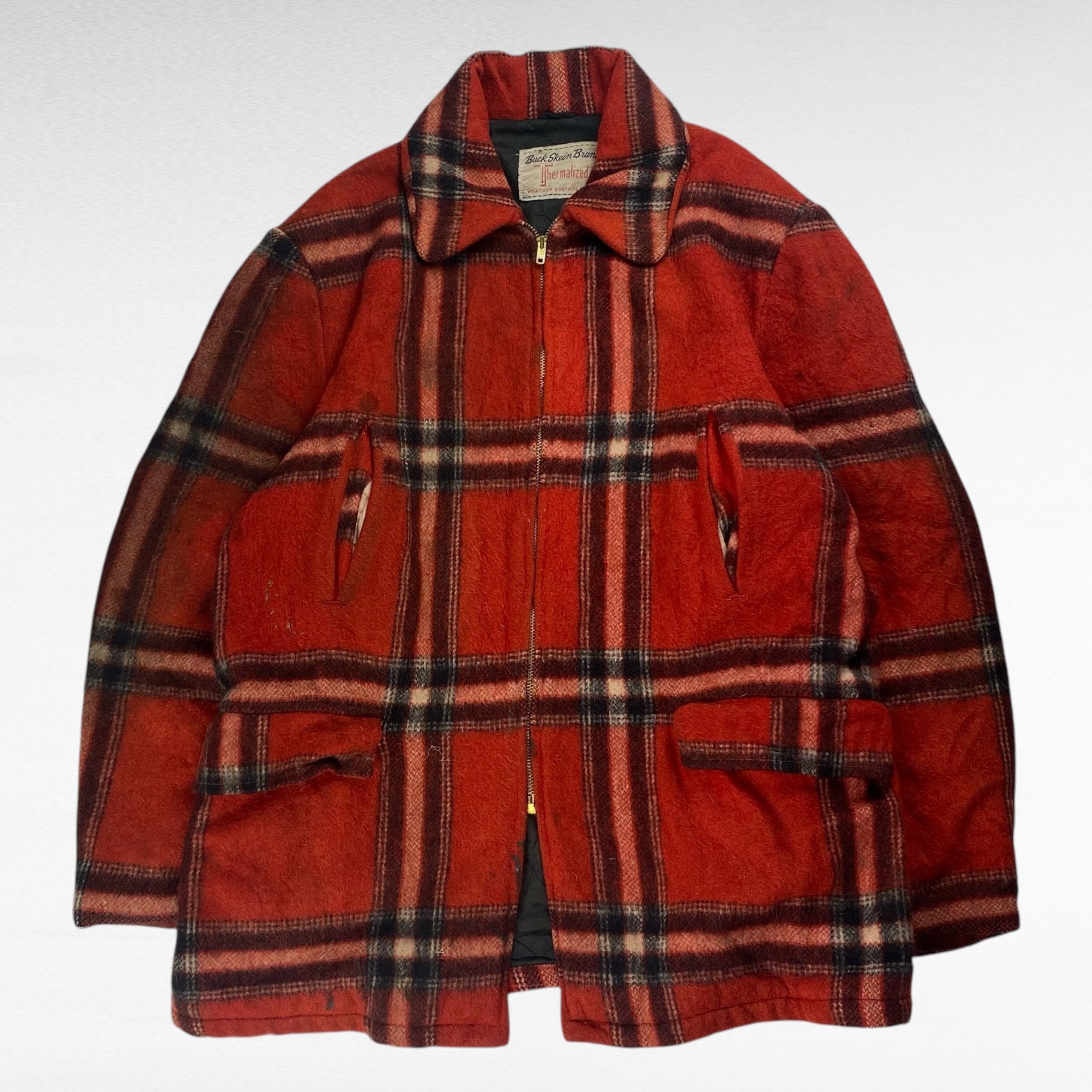 Vintage Buck Skin Brand 60s Plaid Wool Jacket Talon Zipper Size L Size US L / EU 52-54 / 3 - 1 Thumbnail