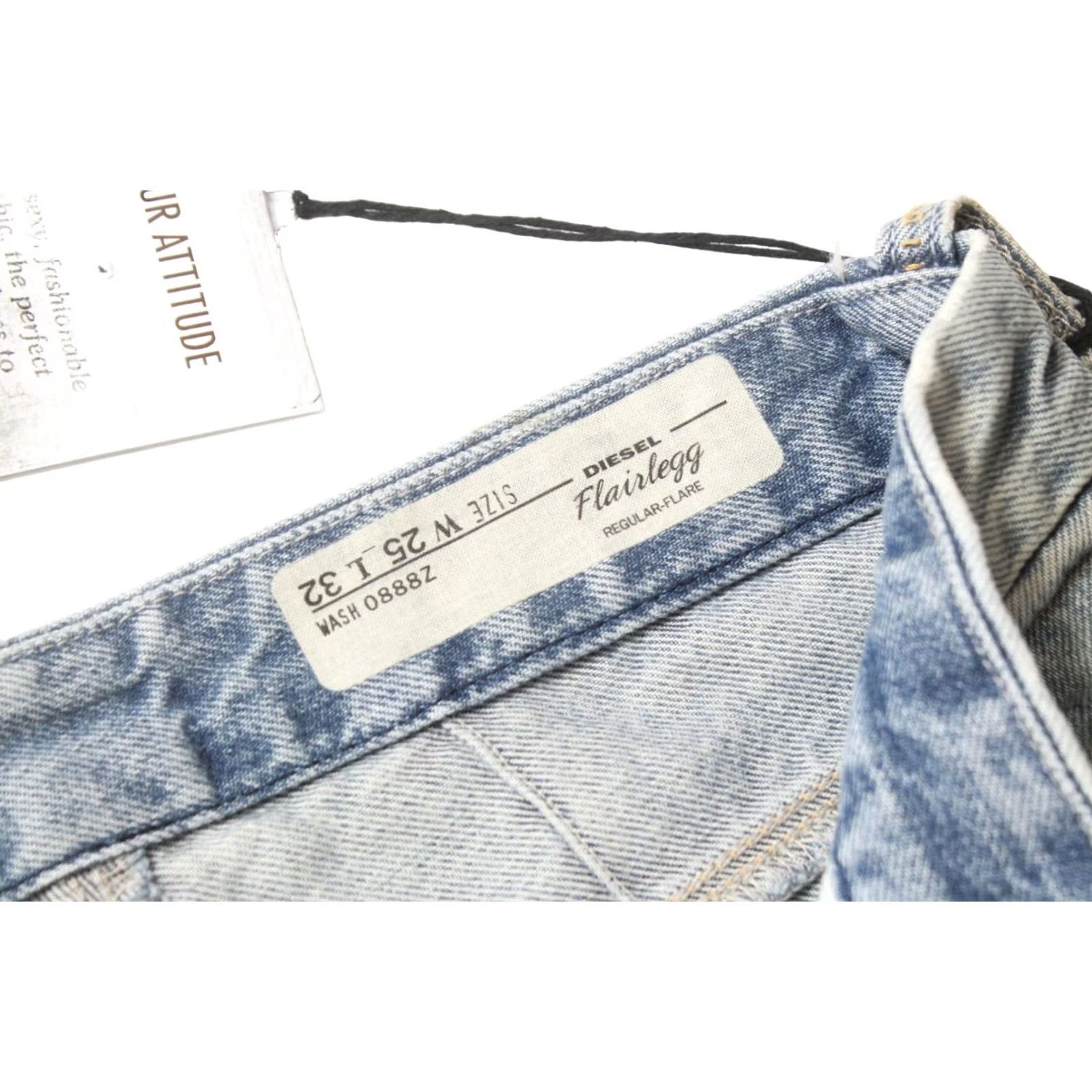 Diesel DIESEL Jeans Women's Flairlegg Regular-Flare 0888Z Blue W25/L32 Whiskers Faded Denim Size 42" / US 20 - 5 Thumbnail