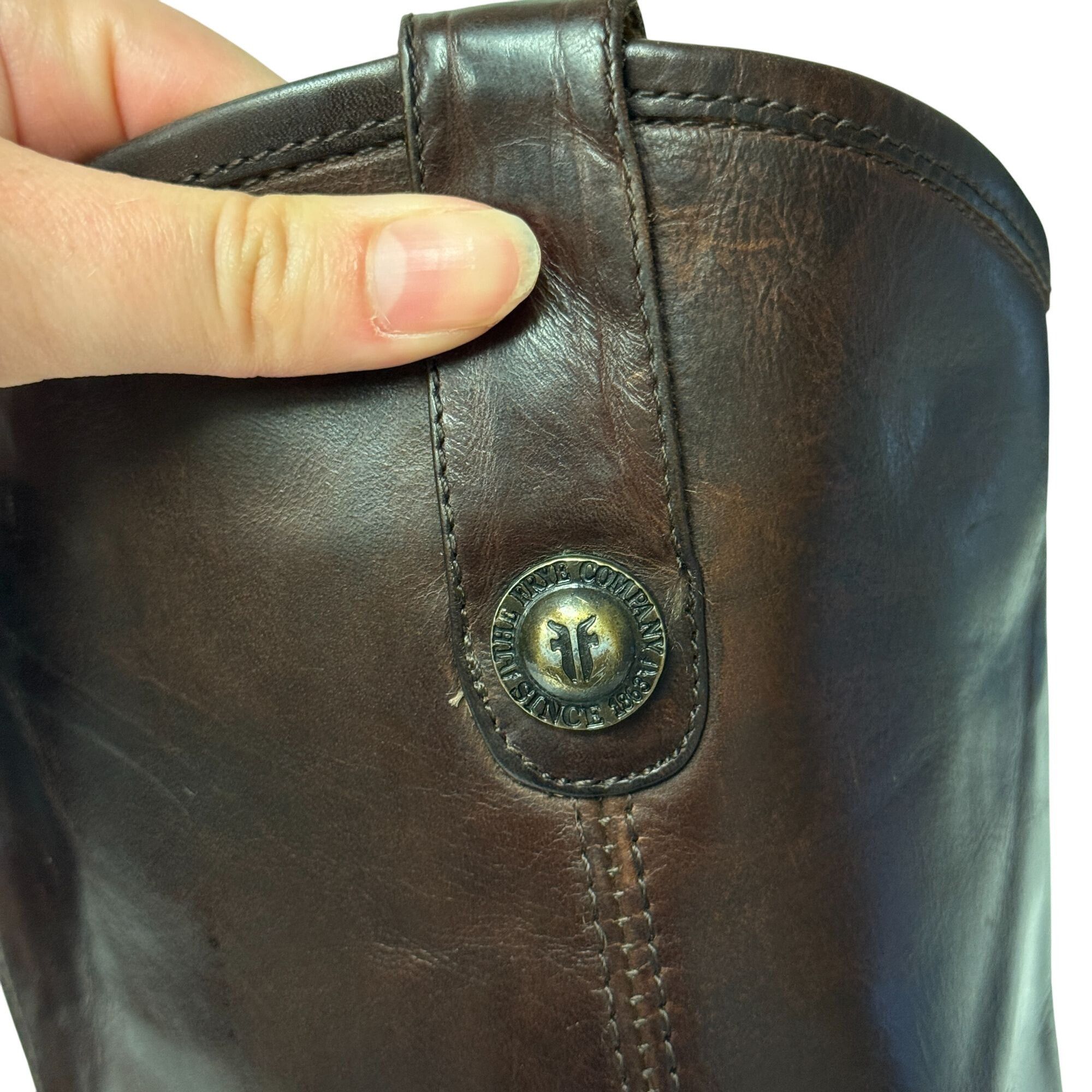Frye Vtg Frye Melissa 4015 Chocolate Brown Leather TALL Boots Size US 7 / IT 37 - 12 Thumbnail