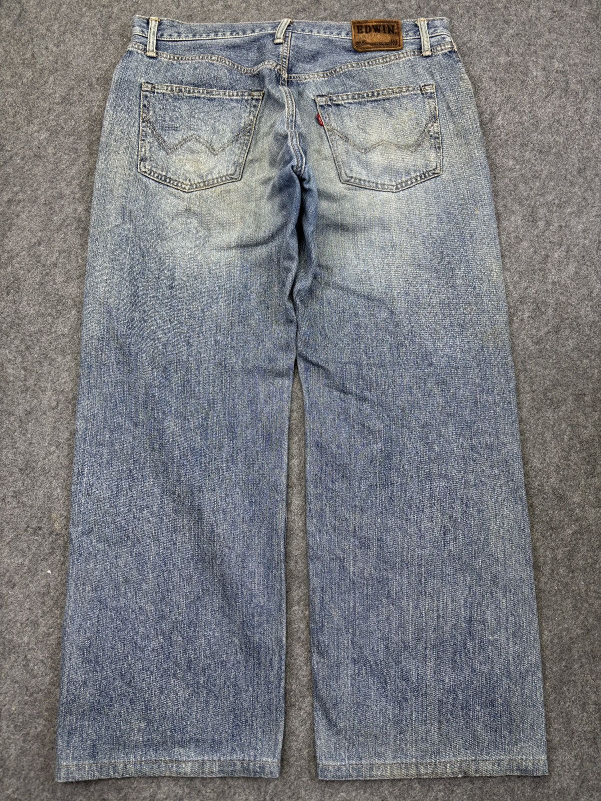 Edwin 💥Thrashed💥Vtg Edwin 445 Loose Heavy Distressed Denim F942 Size US 36 / EU 52 - 17 Thumbnail