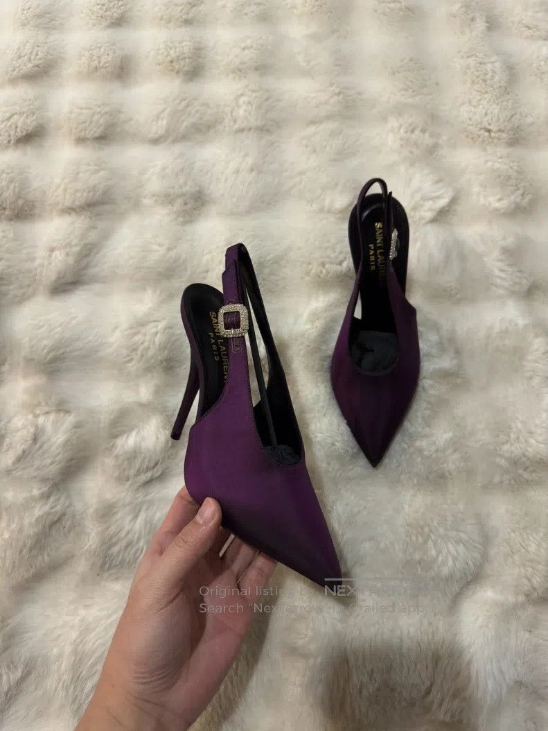 Saint Laurent Paris Saint Laurent Paris Glitter Gradient Purple High Heels Size US 5.5 / IT 35.5 - 5 Thumbnail
