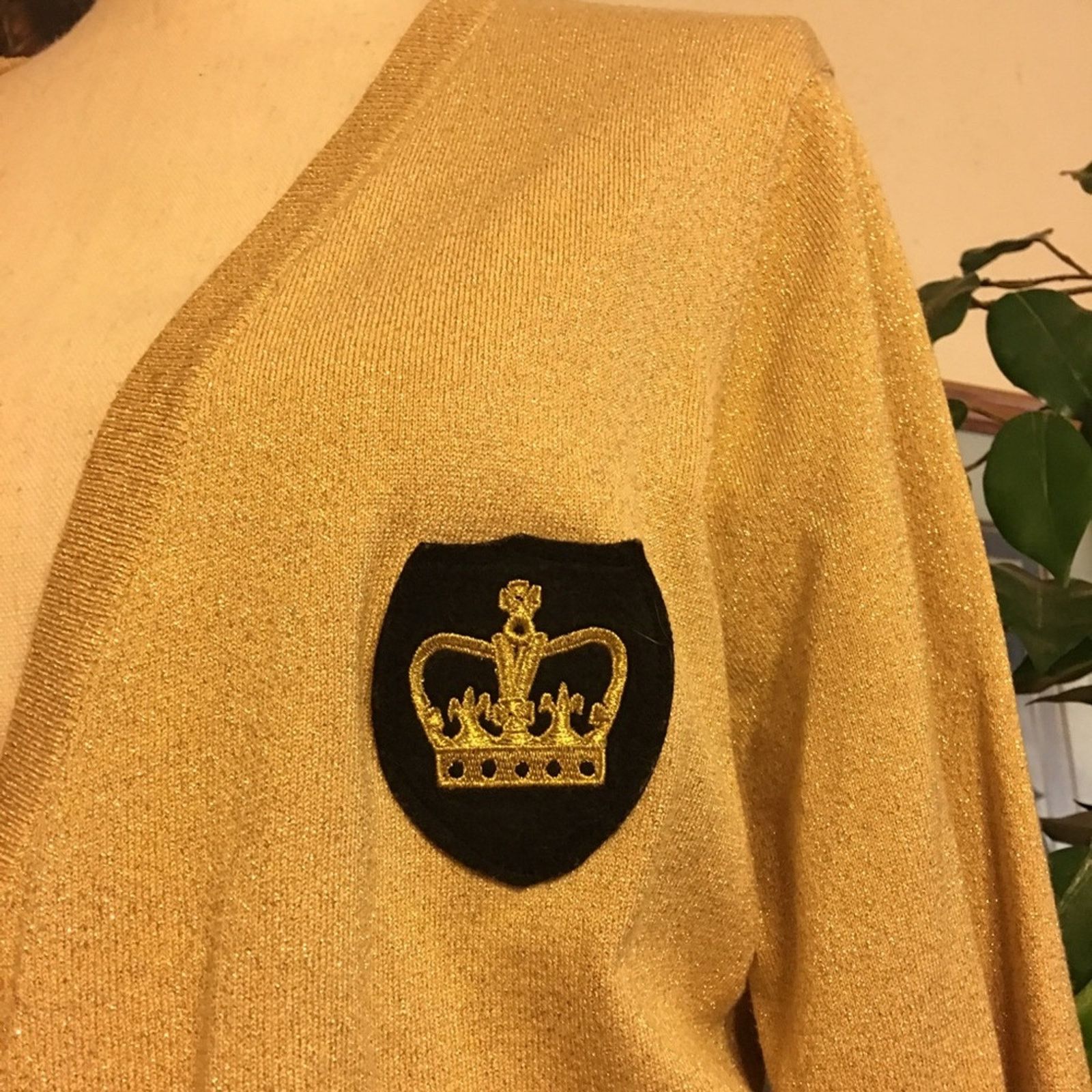 Other Diane Gilman gold sparkle crest cardigan XL Size XL / US 12-14 / IT 48-50 - 2 Thumbnail
