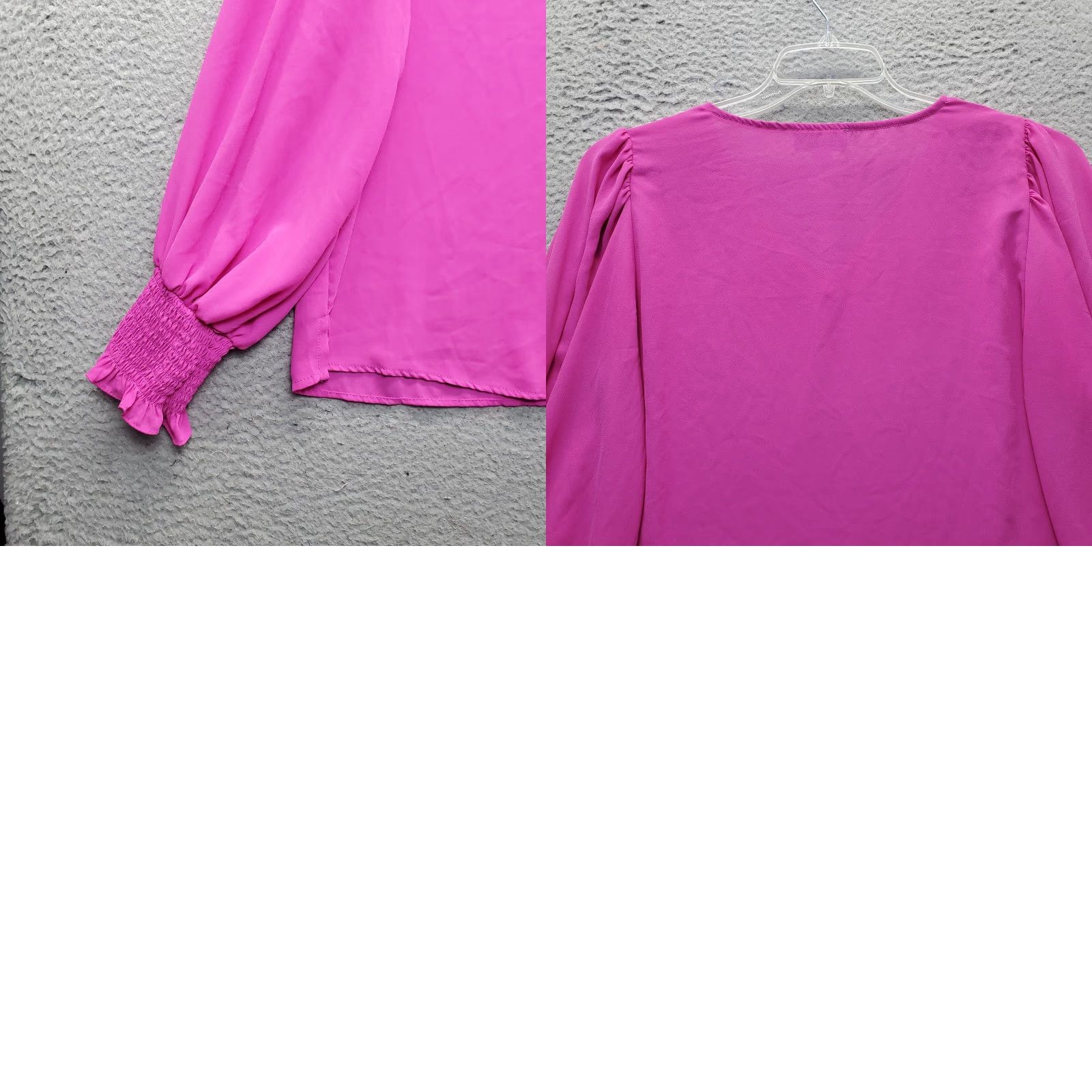 Vintage CeCe Blouse Womens M Pink Balloon Sleeve V Neck Shirt Size M / US 6-8 / IT 42-44 - 8 Thumbnail