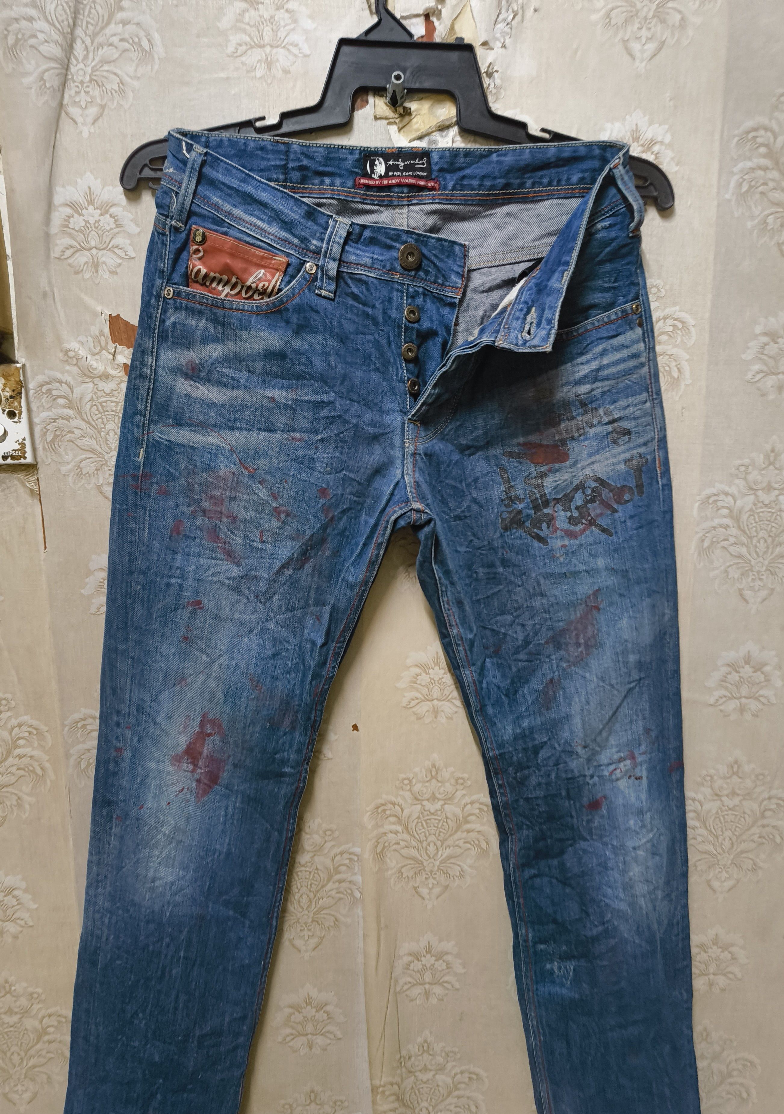 Andy Warhol × Pepe Jeans PEPE JEANS X ANDY WARHOL ART DISTRESSED JEANS Size US 31 - 10 Thumbnail