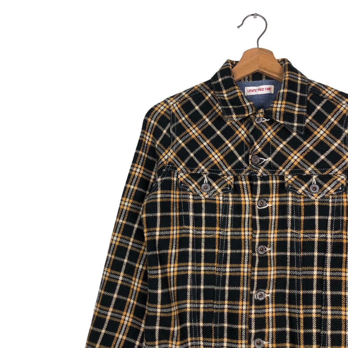 Japanese Brand 🔥Vintage Levi’s Red Tab Long Jacket Tartan Design Check Size US M / EU 48-50 / 2 - 7 Thumbnail