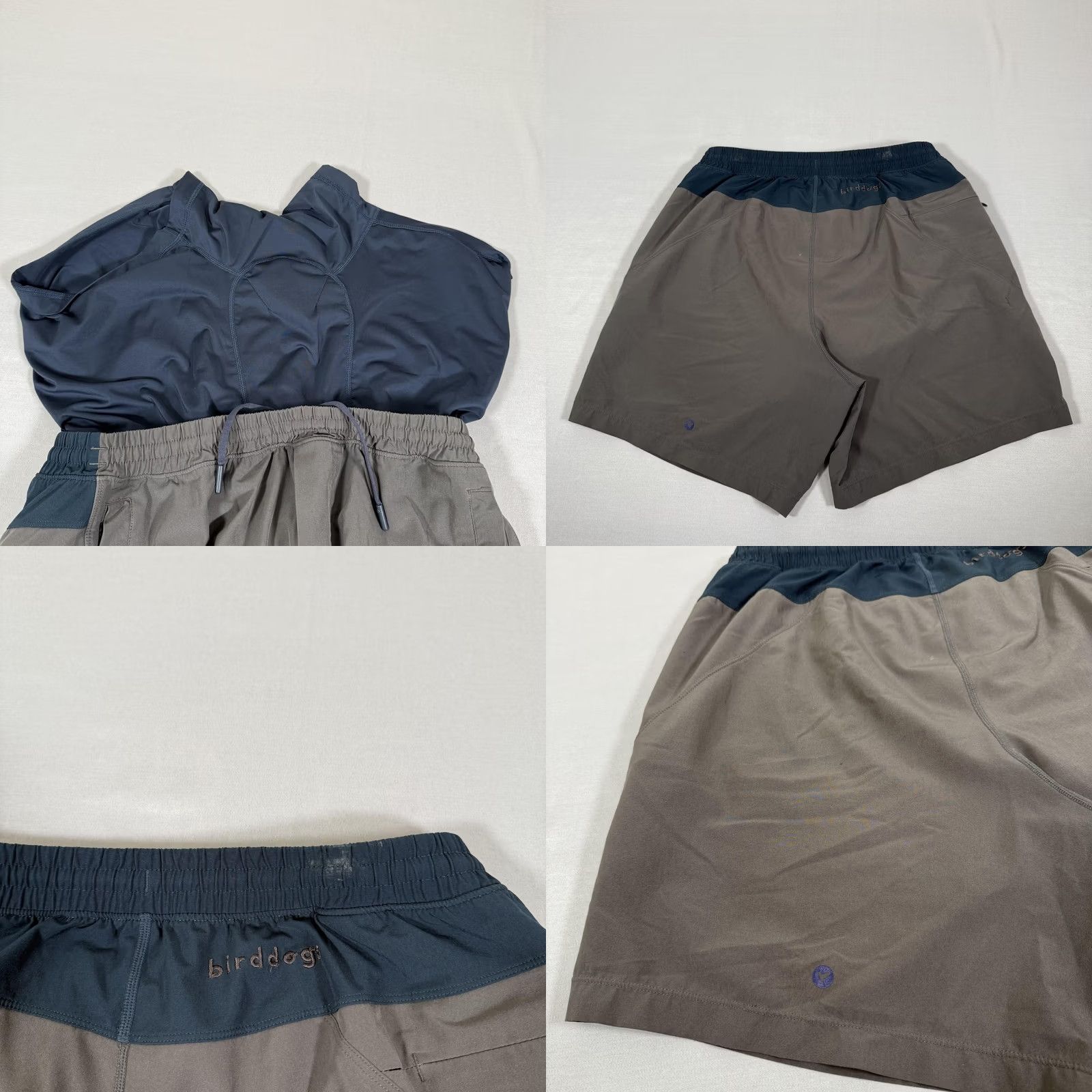 Vintage Birddogs Shorts Mens L Gray Lined Athletic Running Gym Performance Stretch Pockets Drawstring Pocket Size US 33 - 8 Thumbnail