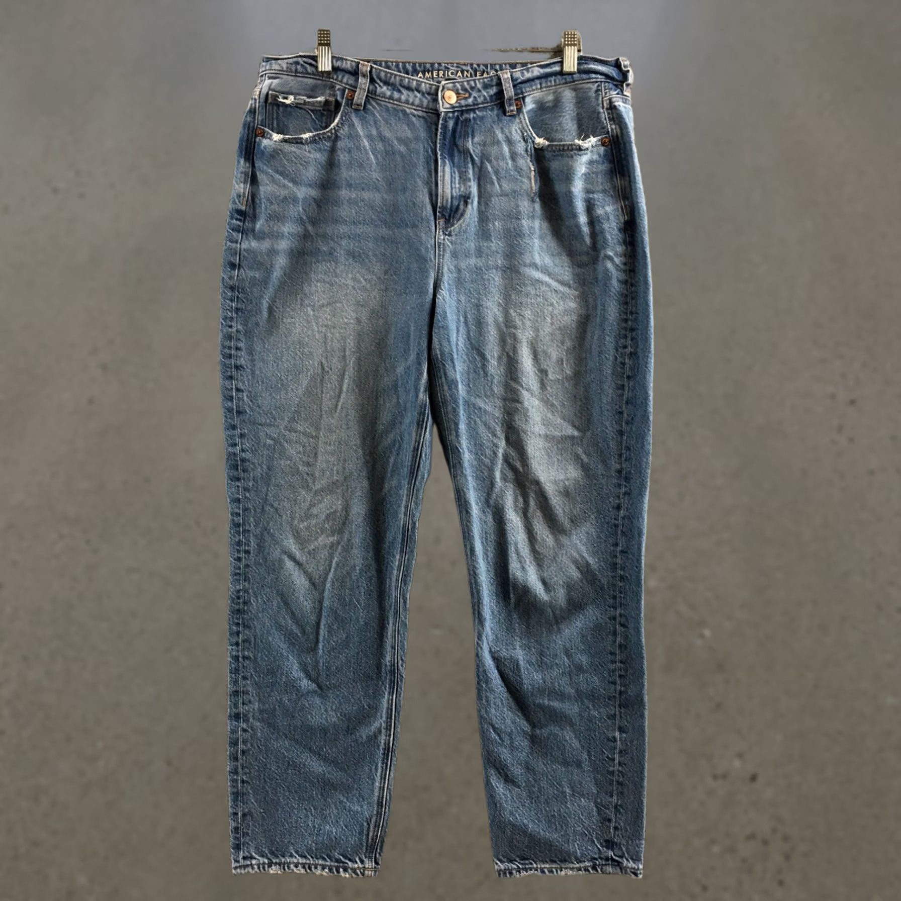 American Eagle Outfitters American Eagle Denim Jeans Women 14 Blue Hi Rise Zip Fly Button Front Pockets - Excellent Condition Size 36" / US 14 / IT 50 - 1 Thumbnail