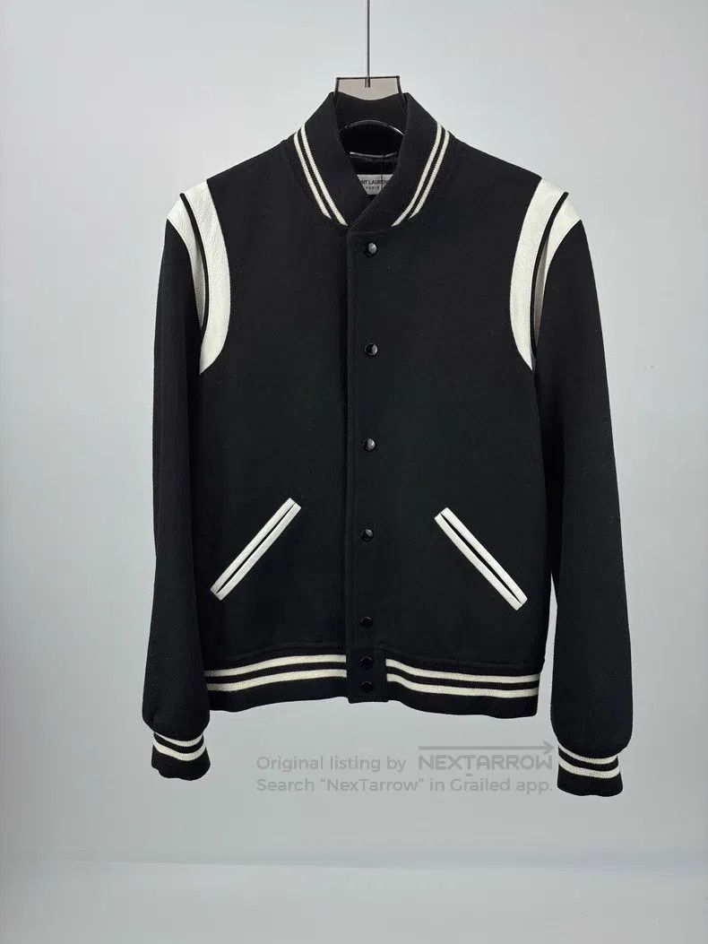 Saint Laurent Paris Saint Laurent Paris Black and White Baseball Jacket Size US L / EU 52-54 / 3 - 1 Thumbnail