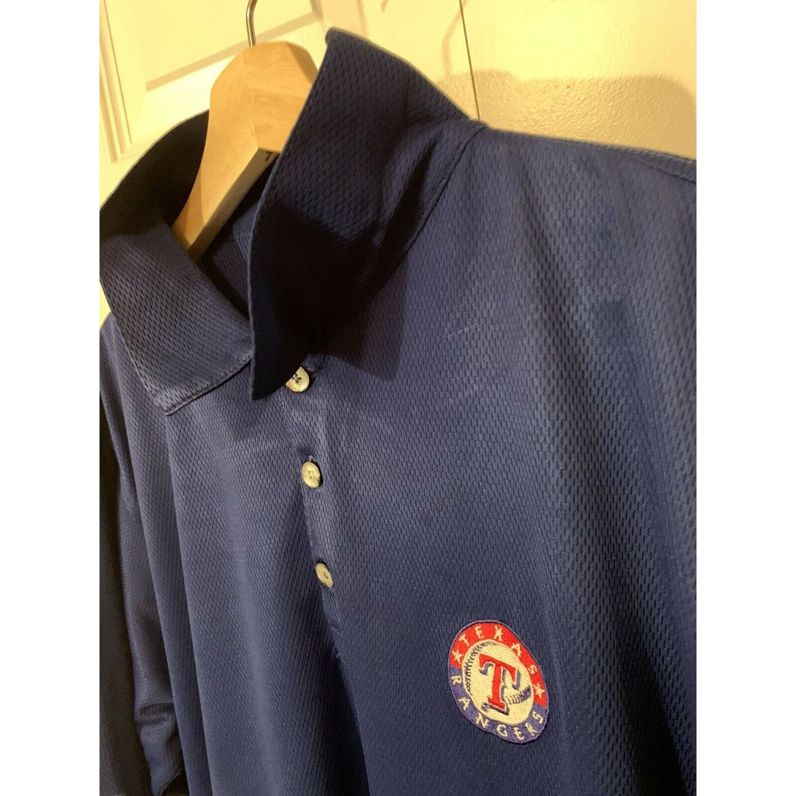 Antigua Texas RANGERS Baseball MLB Blue Men's Sz L Polo Shirt Size US L / EU 52-54 / 3 - 1 Thumbnail