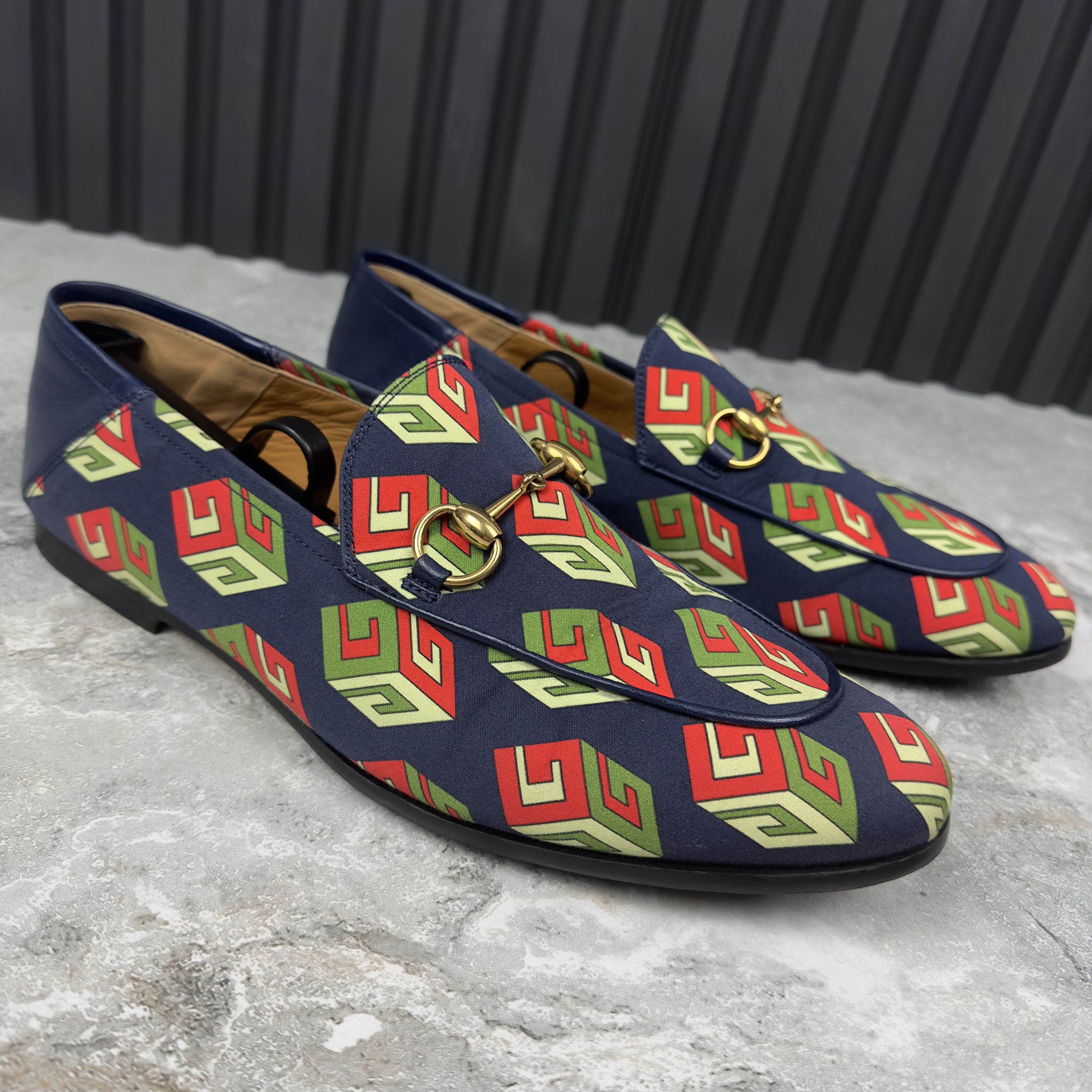 Canvas Mr. Porter Cube Horsebit Loafers
