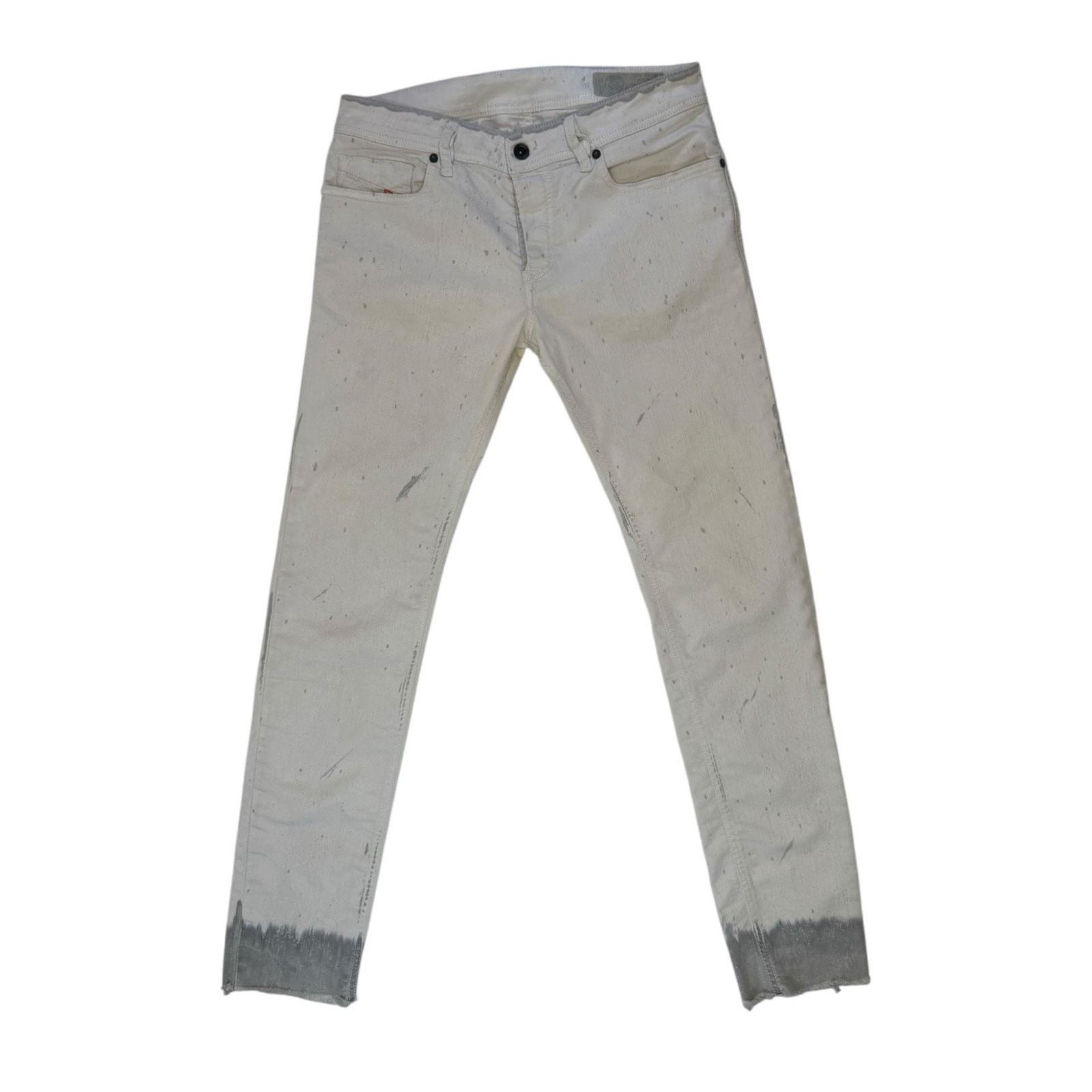 Diesel Diesel Men's Sleenker Slim Skinny Paint White Jeans Size 30 Size US 30 / EU 46 - 1 Thumbnail