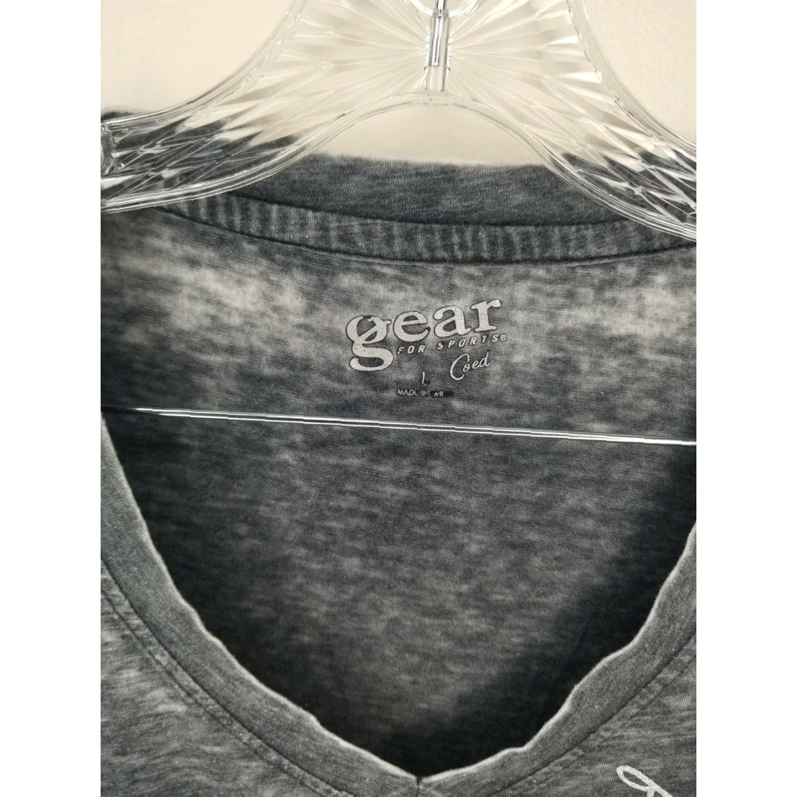 Vintage VINTAGE GEAR FOR SPORTS Women's T-Shirt V-Neck Relaxed Fit Gray Sizes Large Size L / US 10 / IT 46 - 2 Thumbnail