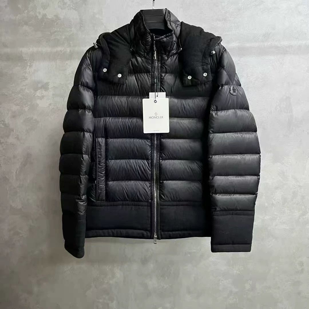 Moncler Moncler Black Striped Down Hooded Jacket Size US XXS / EU 40 - 1 Thumbnail