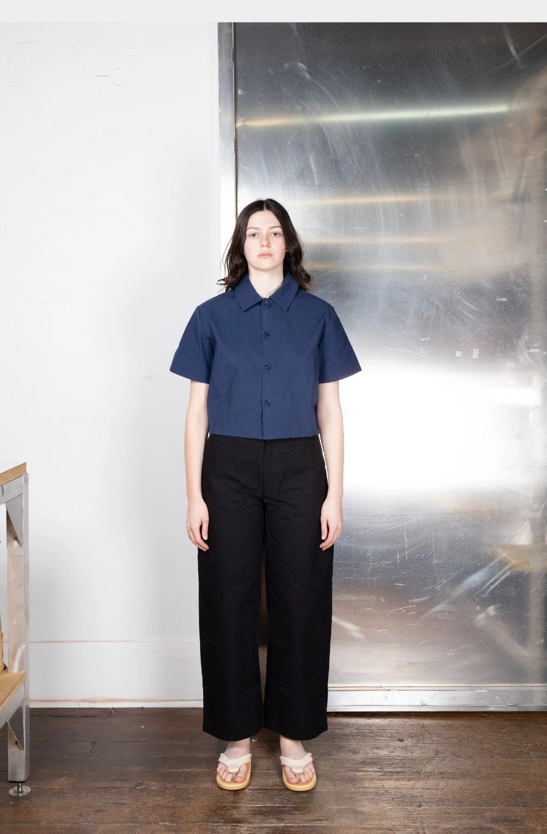 MAN-TLE Man-tle R6 WS1 Navy Wash Cropped Shirt (Bio Wash) Size M / US 6-8 / IT 42-44 - 3 Thumbnail