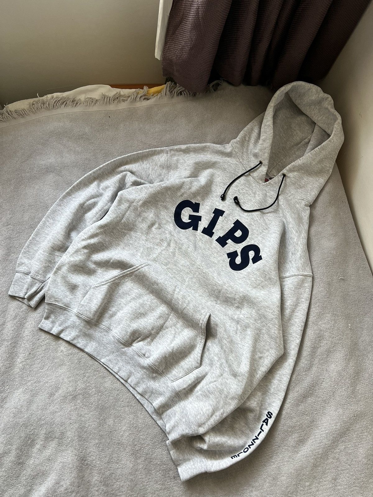 Vintage oversized grey hoodie American russel style 90s