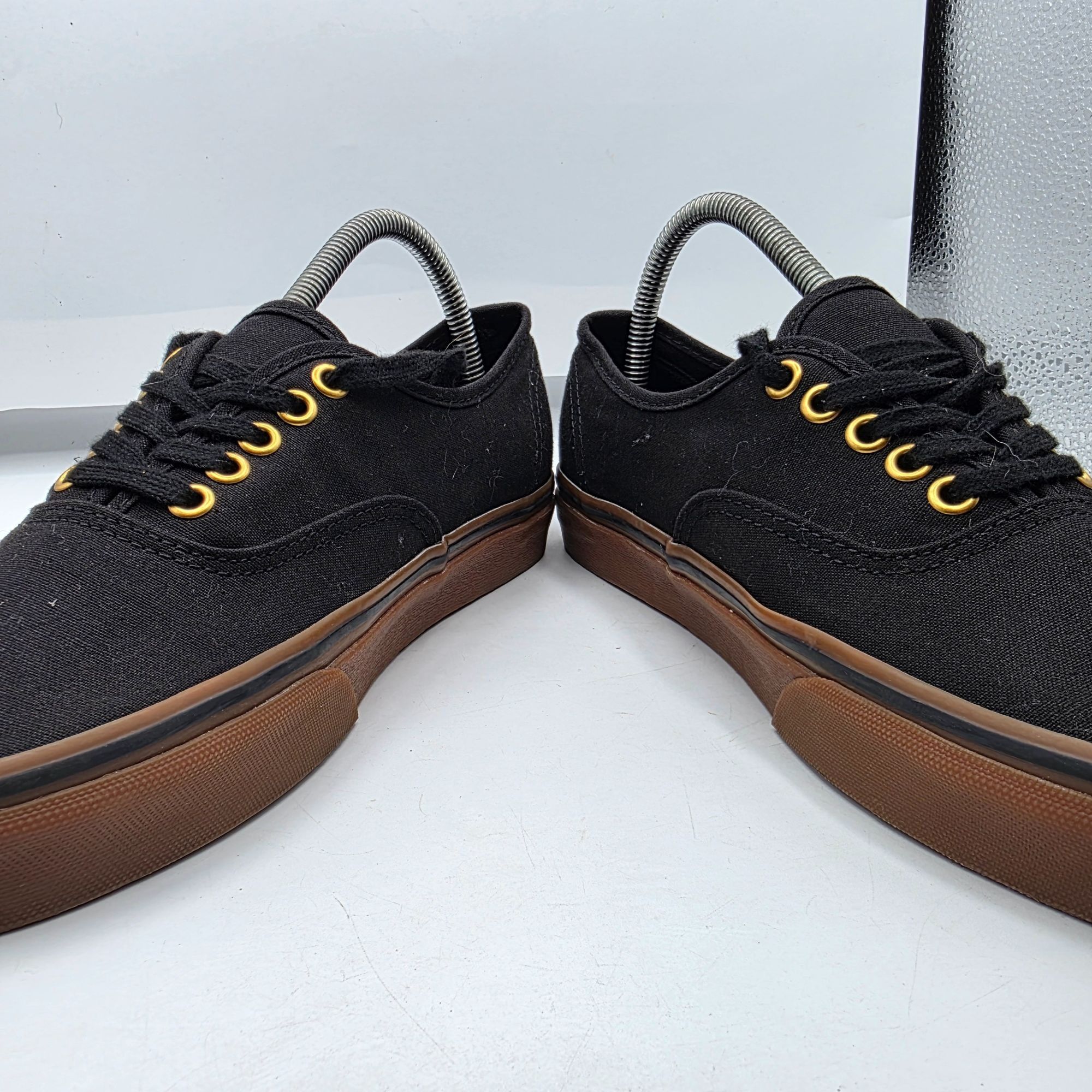 Vans Vans Authentic Black Gum Sole Womens Size 9.5 Black Gold Sho Size US 9.5 / IT 39.5 - 3 Thumbnail
