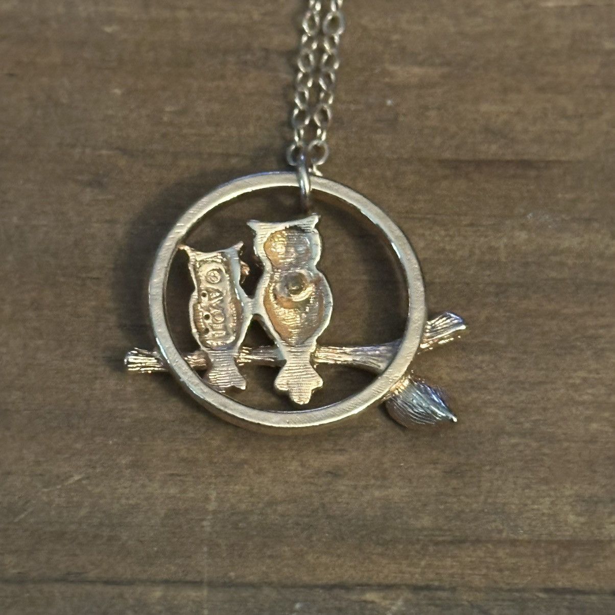 Vintage Vintage 1/20 GF 2 owls sitting on a branch pendant necklace Size ONE SIZE - 4 Thumbnail