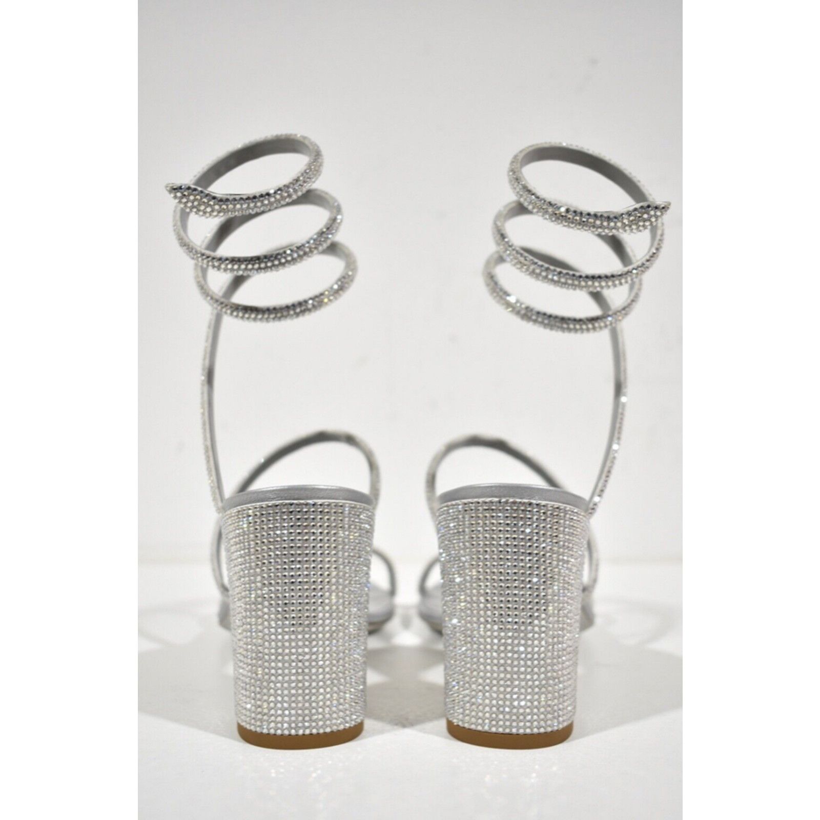 Rene Caovilla Cleo Crystal Wrap Strap Sandal Block Heel Pump 37 Size US 7 / IT 37 - 11 Thumbnail
