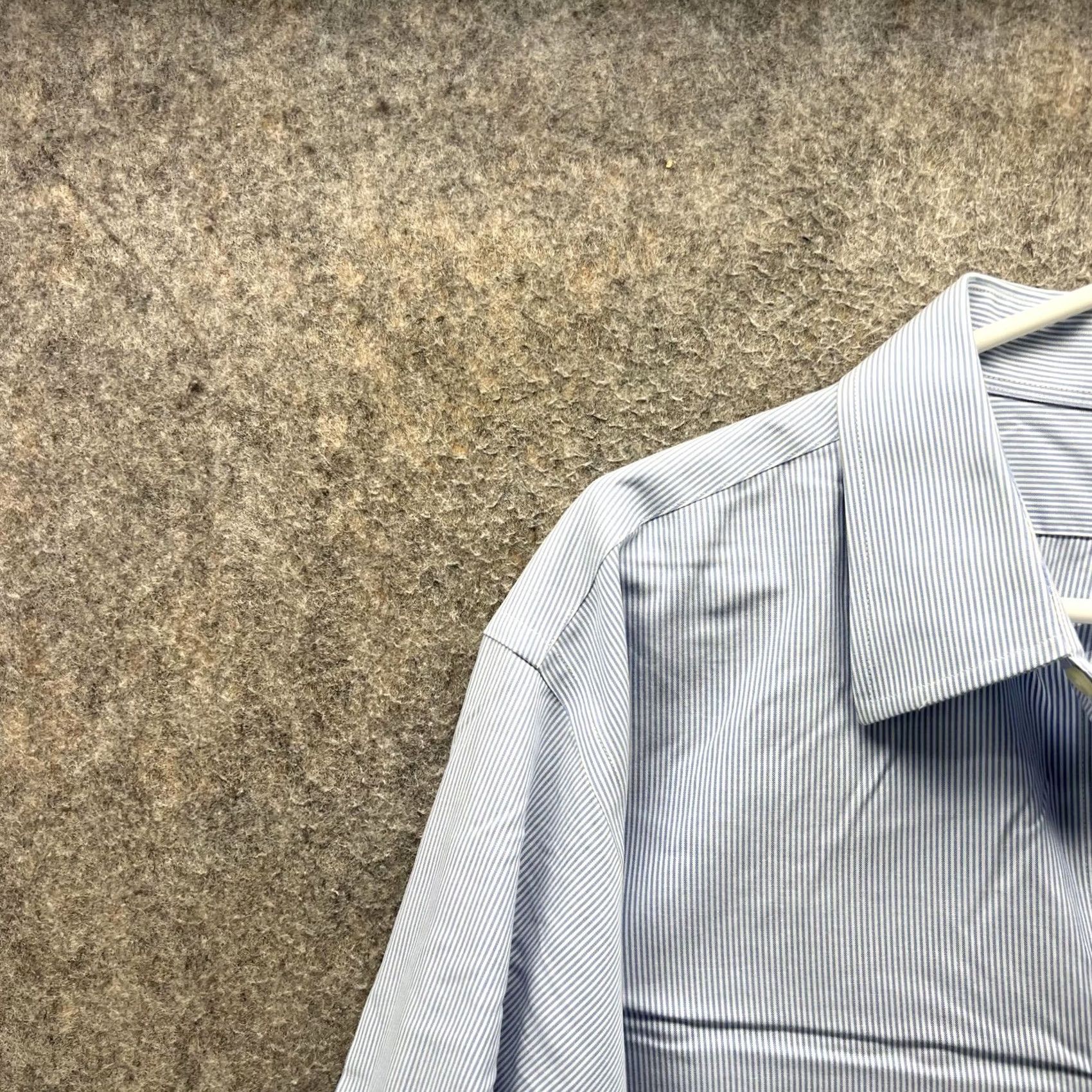 Brooks Brothers Brooks Brothers Dress Shirt Mens 17 4/5 Blue Stripe Classic Fit Non Iron Shirt Size 46R - 5 Thumbnail