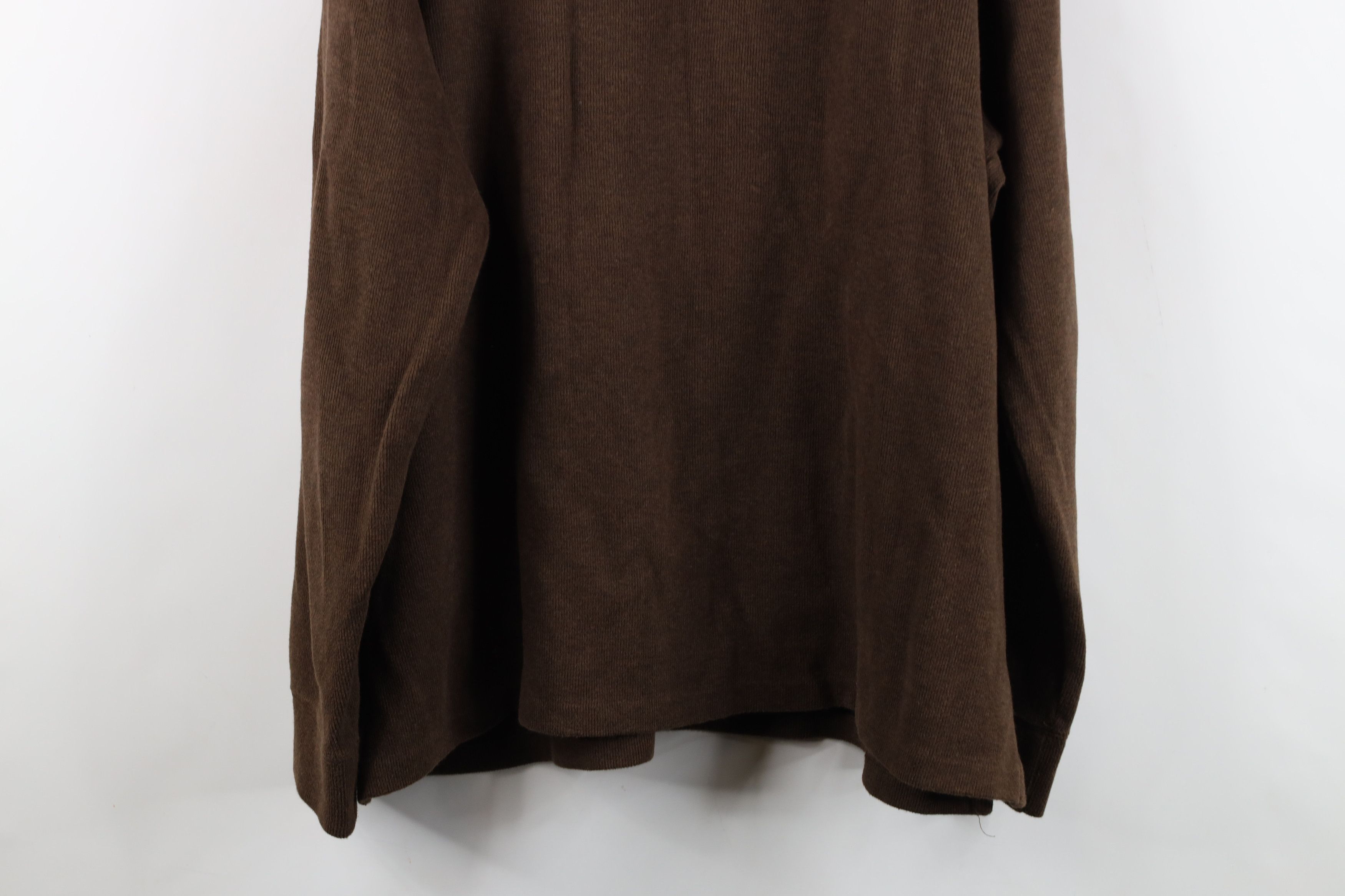 Ralph Lauren Vintage 90s Ralph Lauren Ribbed Knit Half Zip Sweater Brown Size US XXL / EU 58 / 5 - 14 Thumbnail