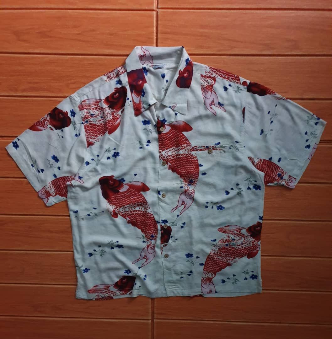 Japanese Brand 💥Tropical koi fish yakuza Japanese style shirt Size US XL / EU 56 / 4 - 1 Thumbnail