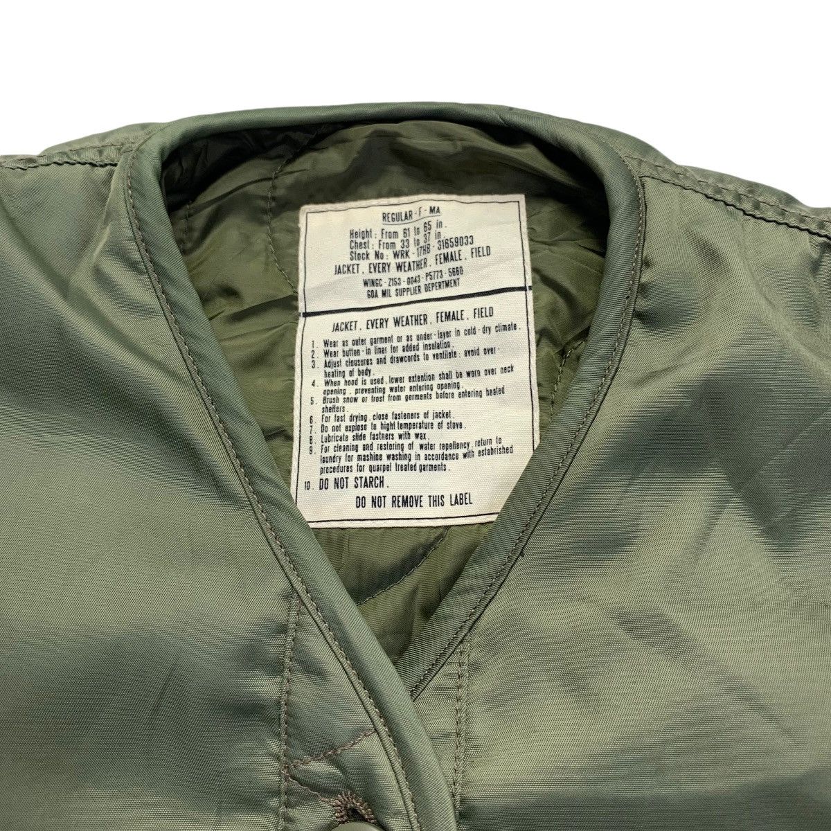 GOA GOA Military MA-1 Bomber nylon quilted Lining Size US M / EU 48-50 / 2 - 8 Thumbnail