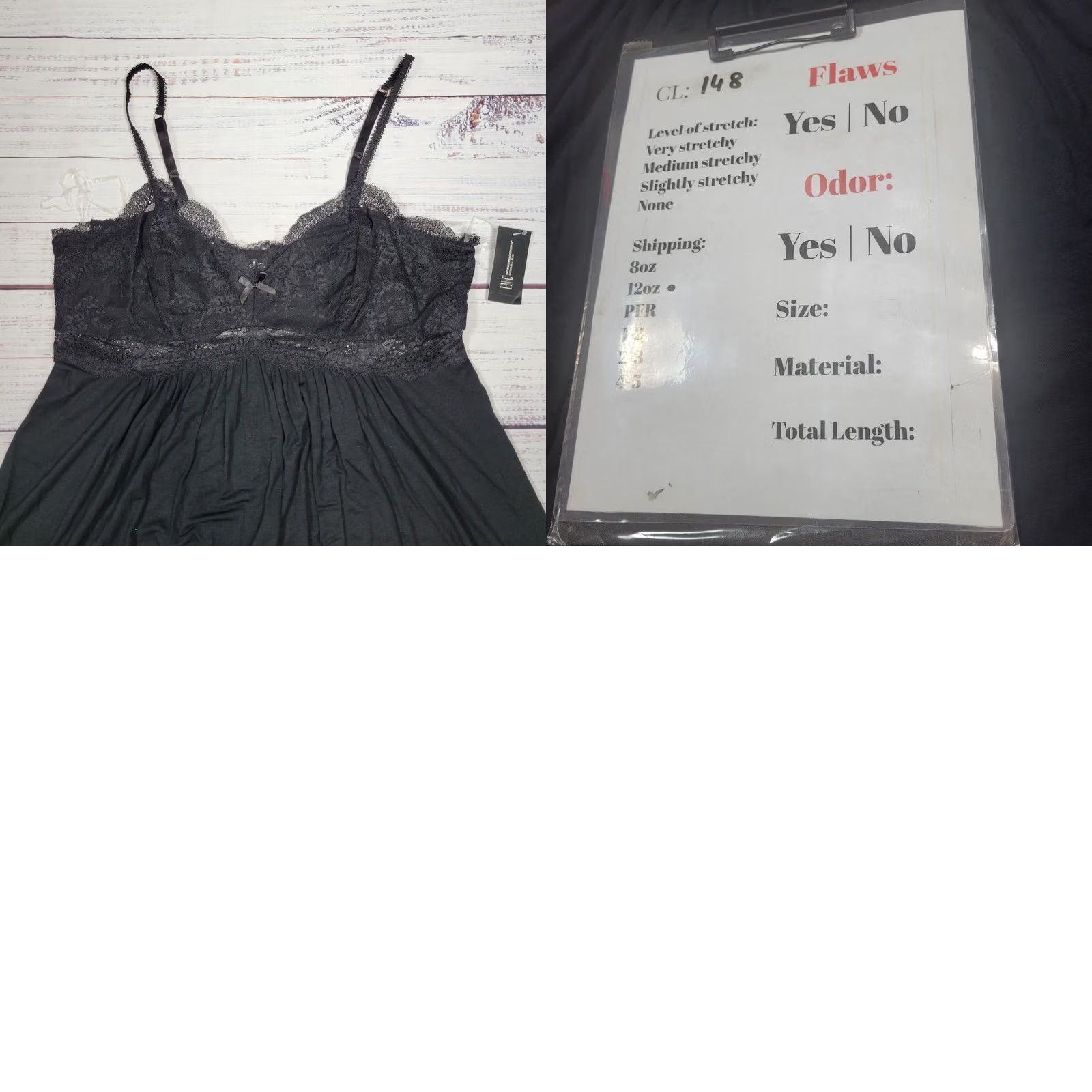 Vintage INC International Concepts Plus Black Lace Sexy Nightgown Stretchy Rayon 1X Size ONE SIZE - 8 Thumbnail