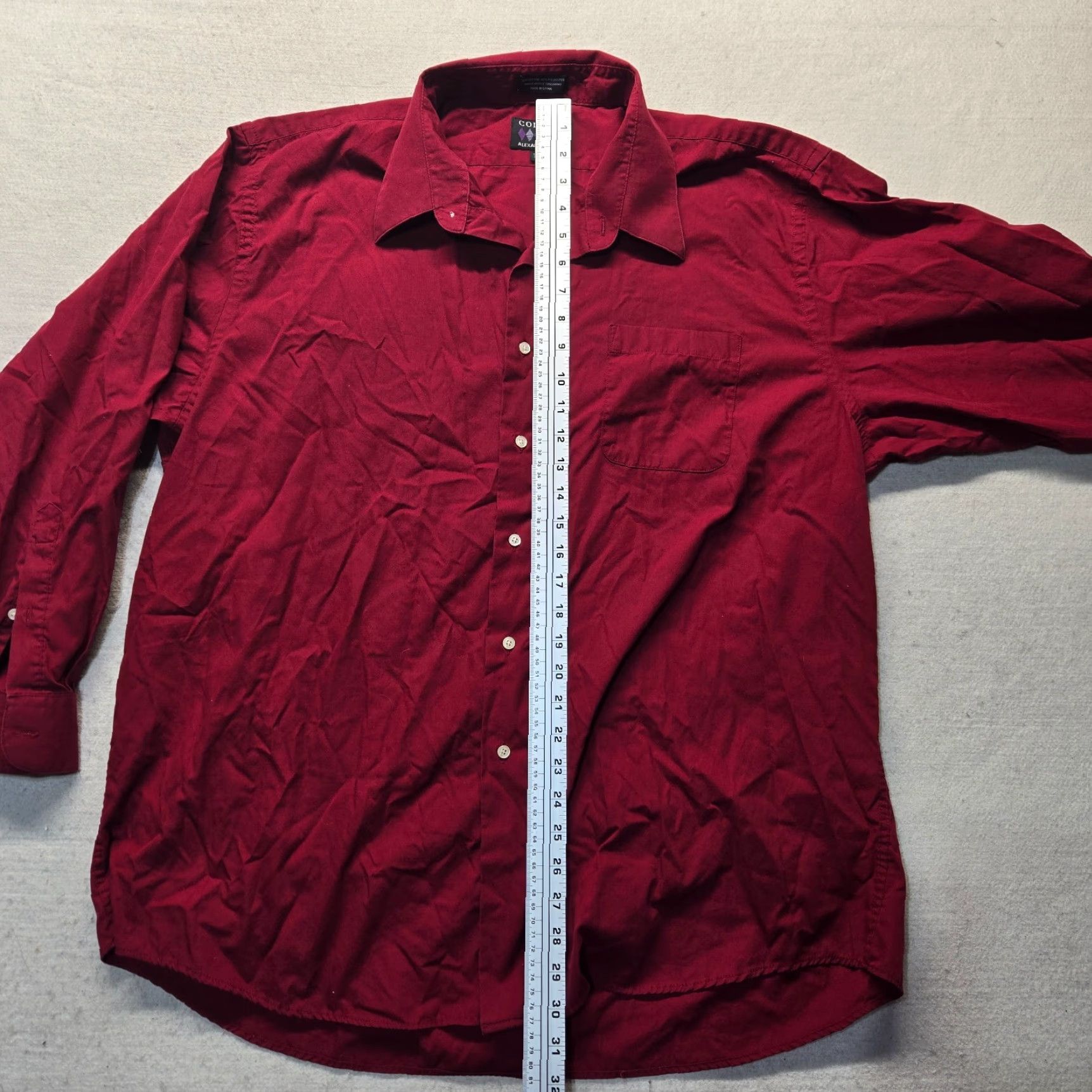 Alexander Julian Alexander Julian Shirt Button-Up Long Sleeve Mens 2XL Red Solid Size US XXL / EU 58 / 5 - 6 Thumbnail