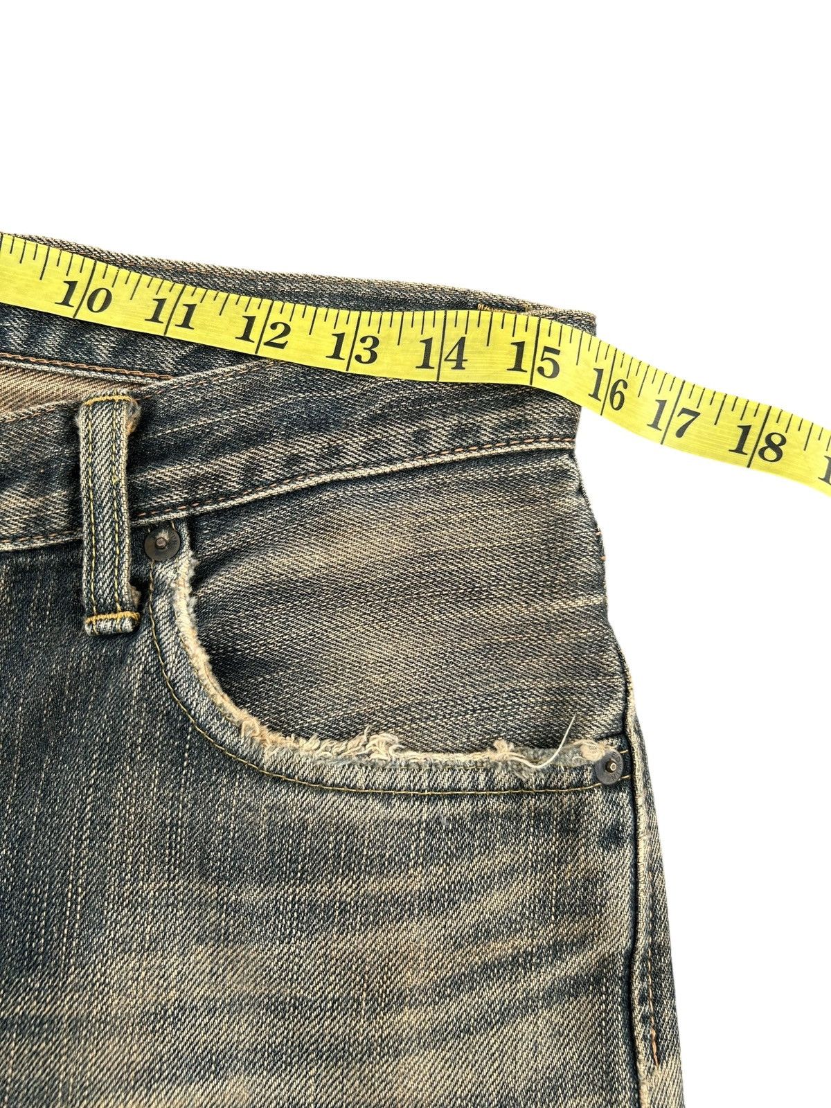 Kapital Vintage Edwin 505z Selvedge Rusty Distressed Denim jeans Size US 31 - 15 Thumbnail